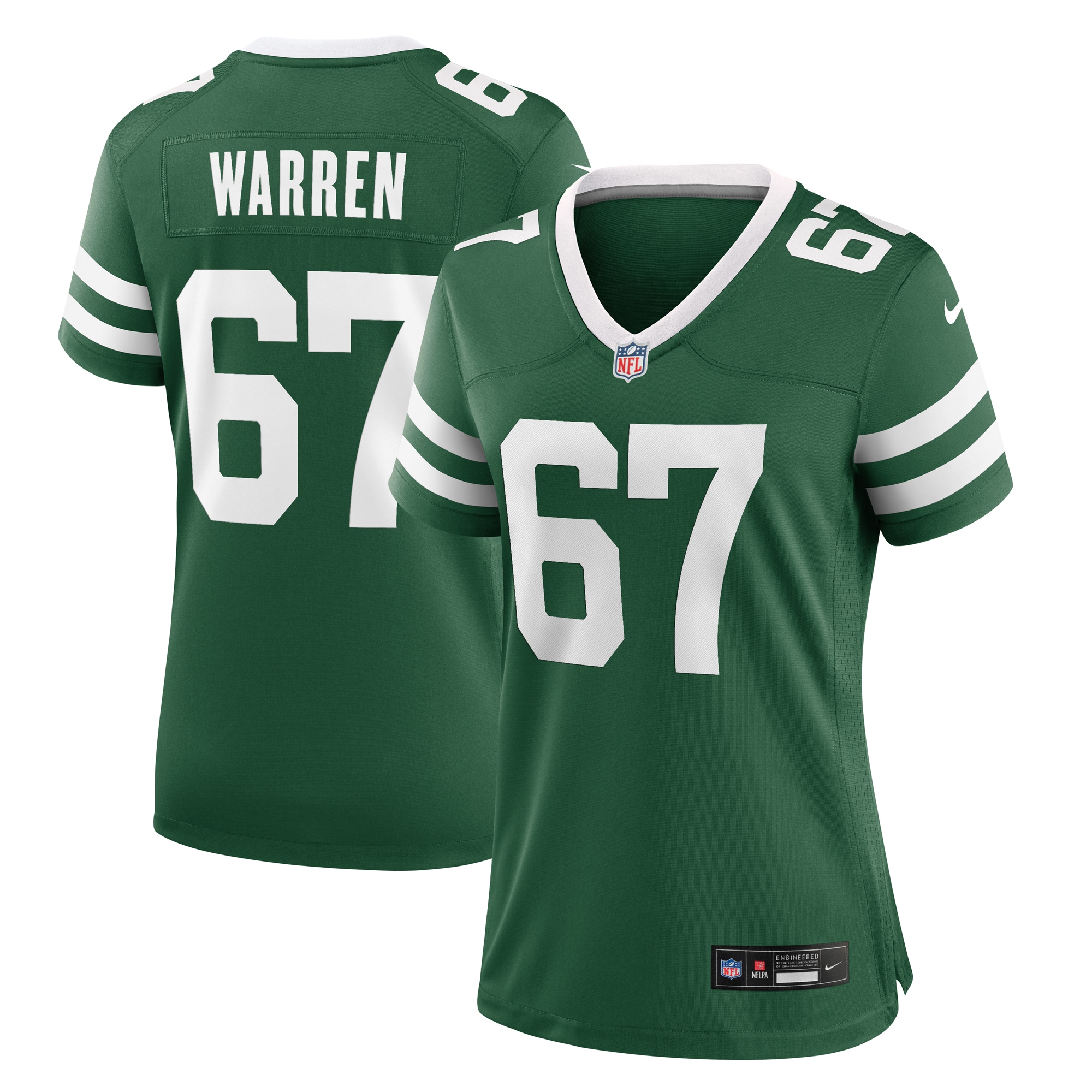 New York Jets Carter Warren Legacy Green Team Game NFL Jersey Women's
