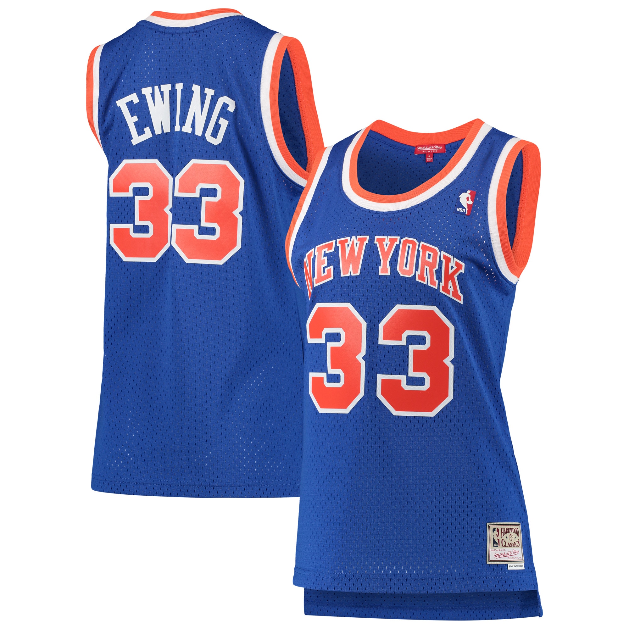 Mitchell Ness Patrick Ewing Blue New York Knicks 1991-92 Hardwood Classics Swingman NBA Jersey Women's