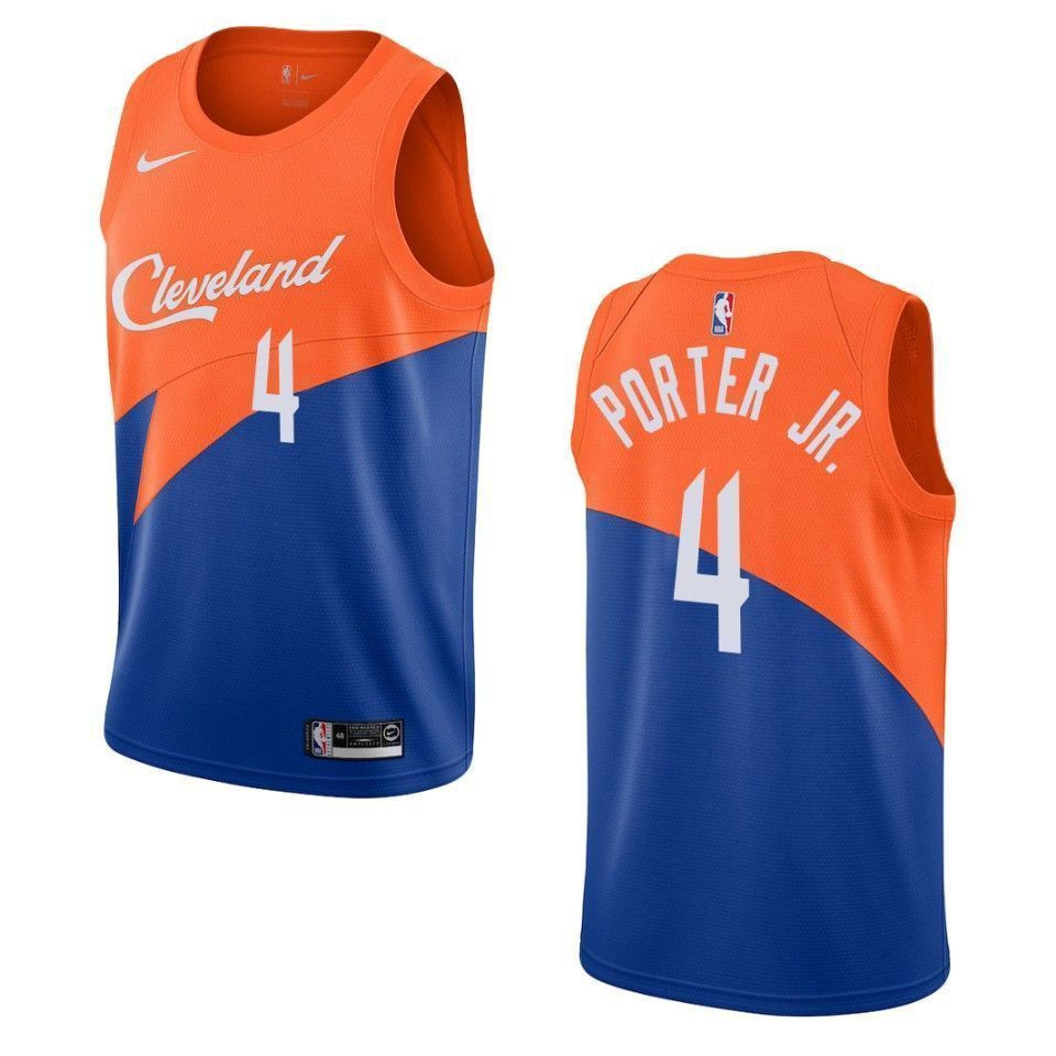 Cleveland Cavaliers 4 Kevin Porter Jr. City Swingman Blue NBA Jersey Men's