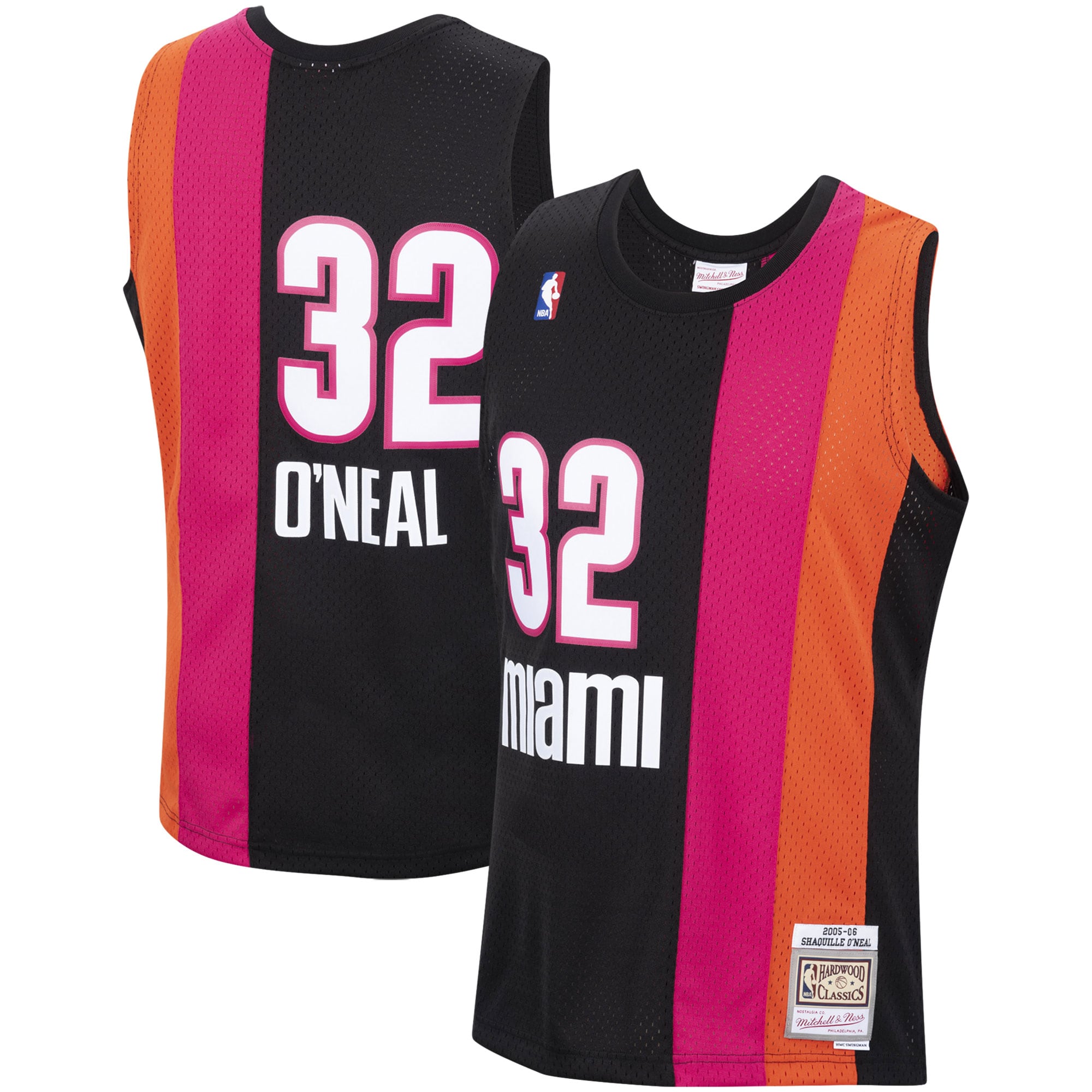 Mitchell Ness Shaquille O'Neal Black Miami Heat 2005-06 Hardwood Classics Swingman NBA Jersey Men's