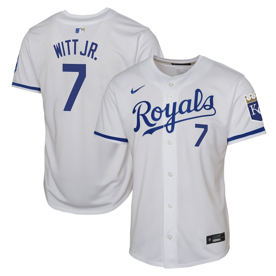 Bobby Witt Jr. 7 Kansas City Royals Home Limited Player White MLB Jersey Youth