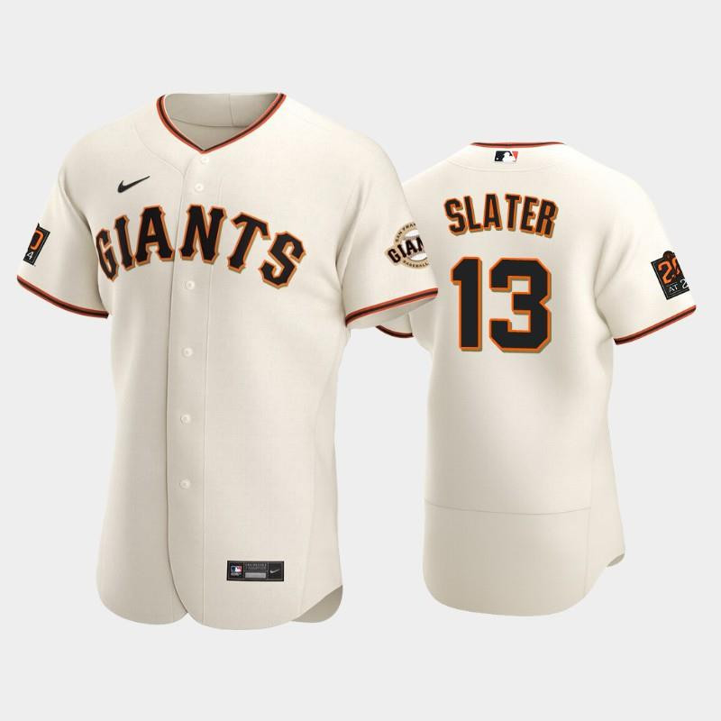 San Francisco Giants 13 Austin Slater Cream Home MLB Jersey Men's