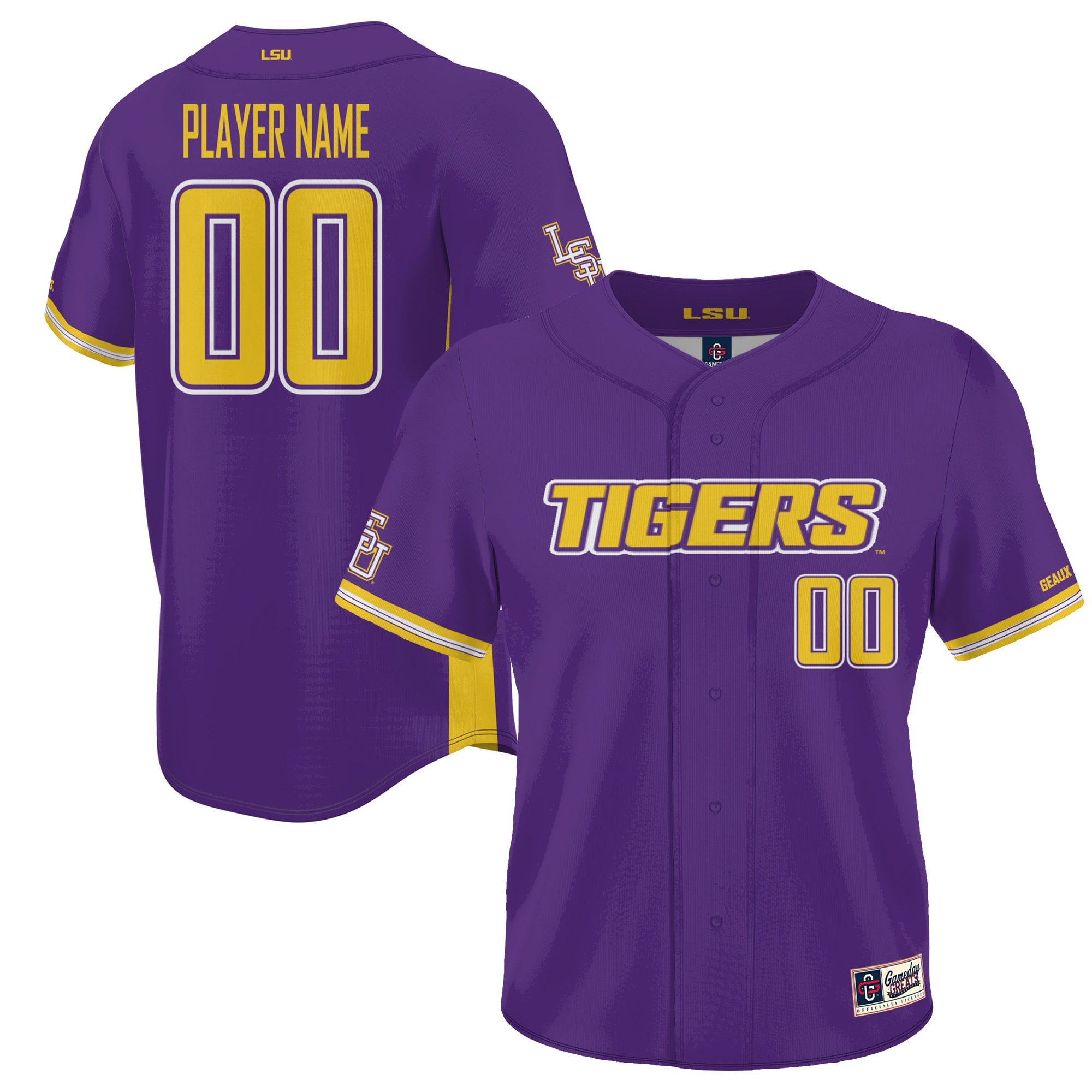 LSU Tigers ProSphere NIL Custom 00 Baseball Purple NCAA Jersey Men's
