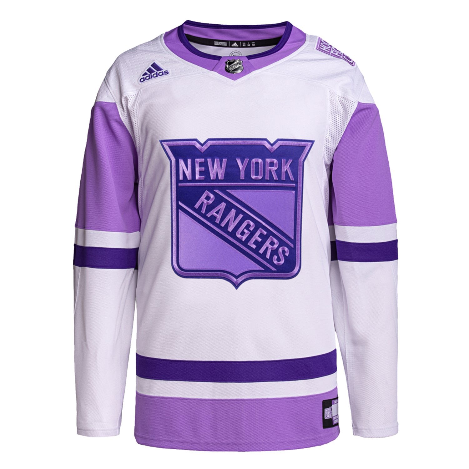 New York Rangers Fights Cancer Primegreen Custom White/Purple NHL Jersey Men's