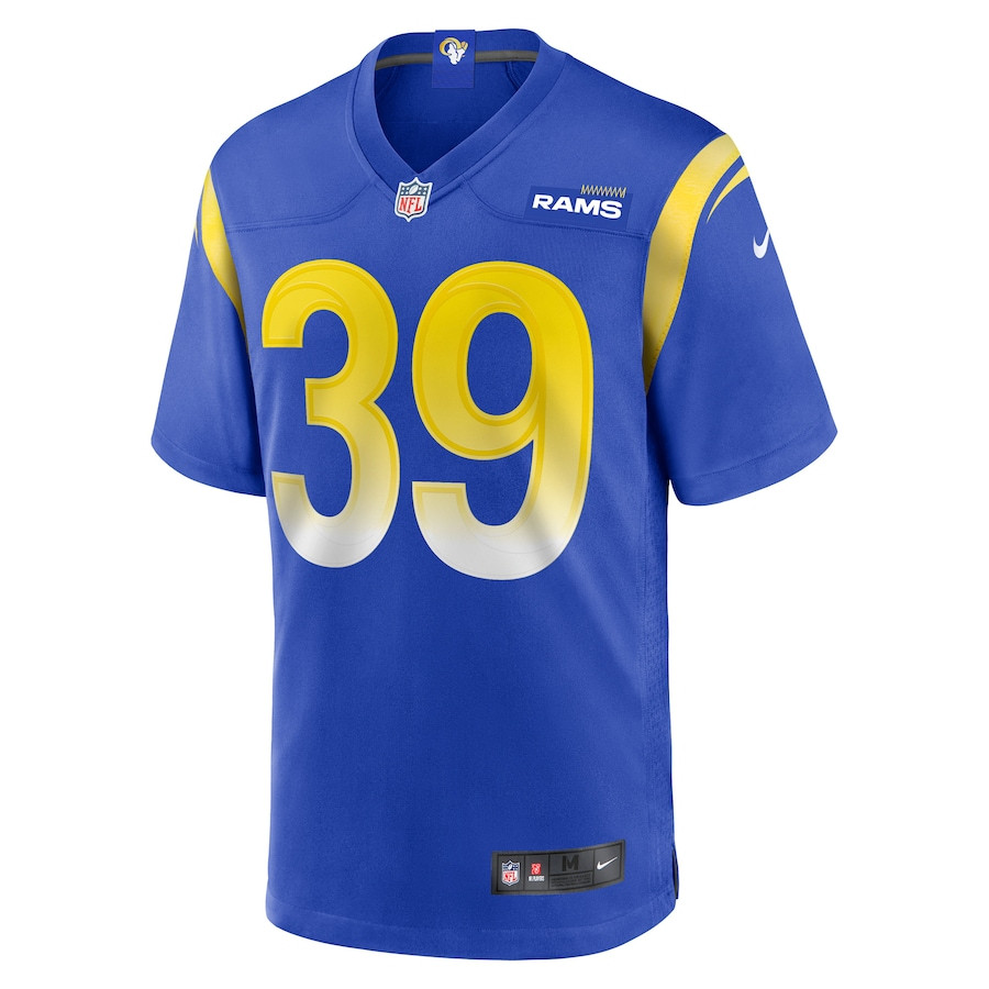 Jaylen McCollough 39 Los Angeles Rams Game Royal NFL Jersey Men's