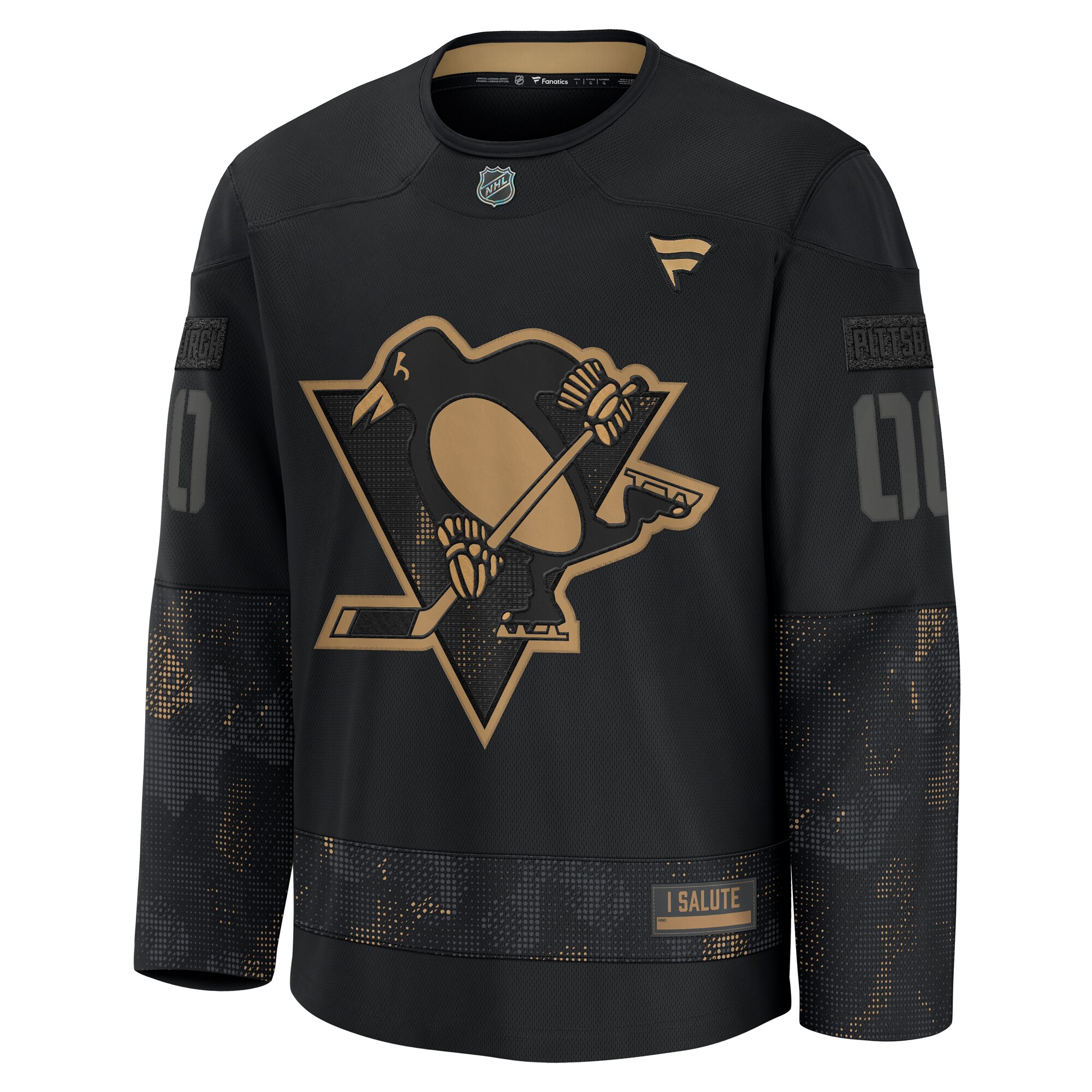 Pittsburgh Penguins Black 2024 Military Appreciation Custom Practice NHL Jersey Men's