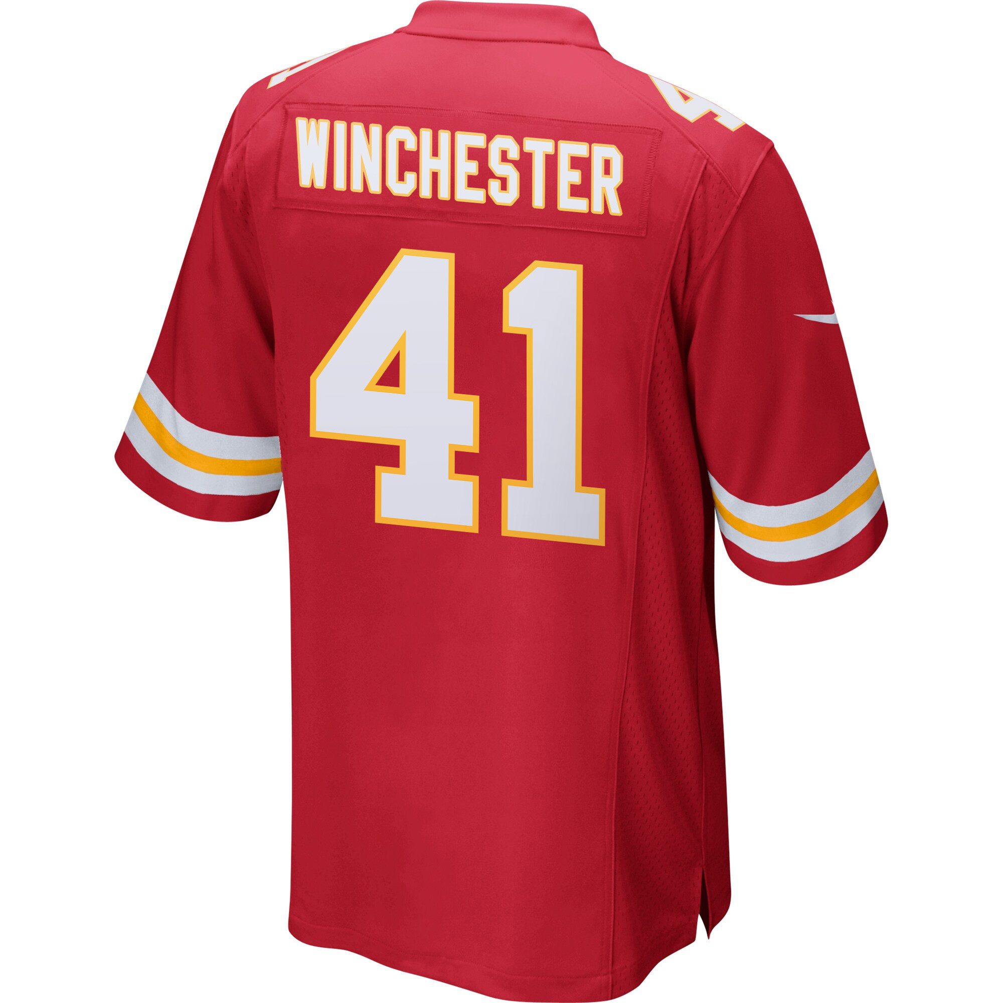 James Winchester 41 Kansas City Chiefs Super Bowl LIX Champions Patch Game Red NFL Jersey Men's