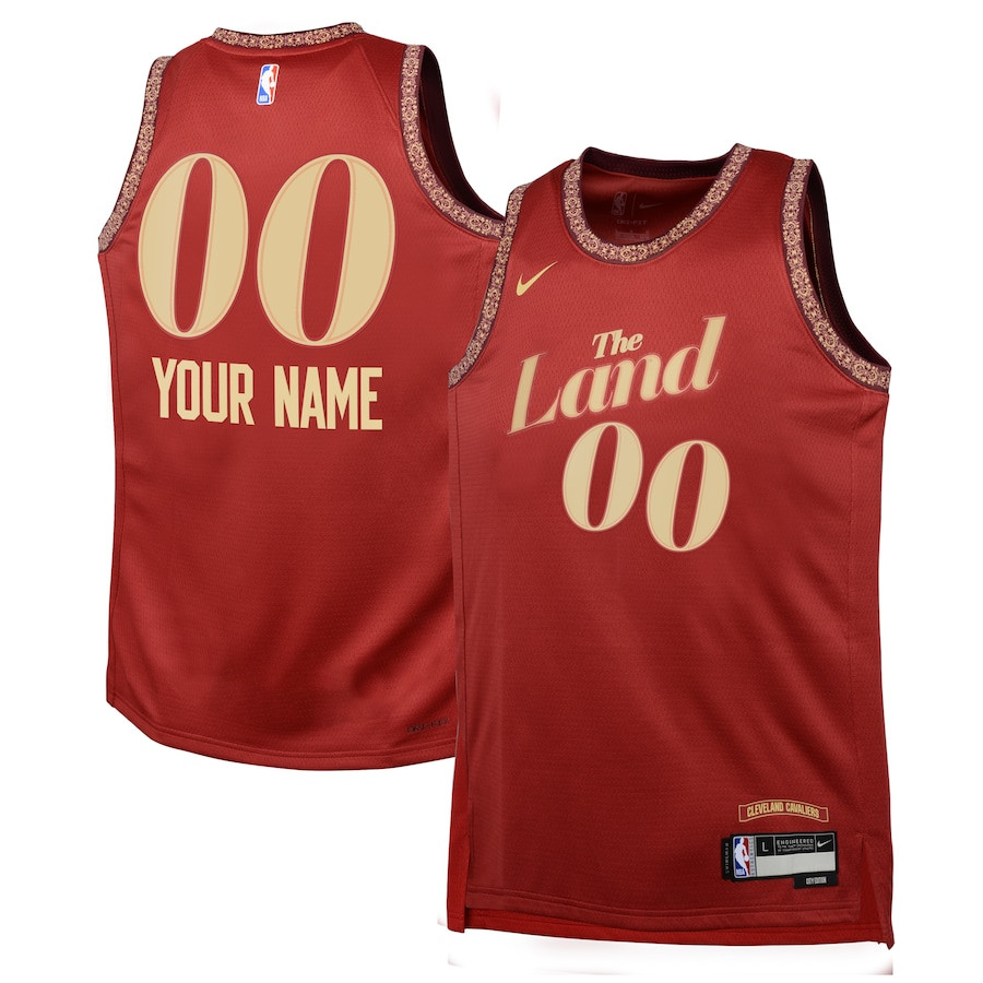 Cleveland Cavaliers 2023/24 City Edition Swingman Custom Wine NBA Jersey Youth