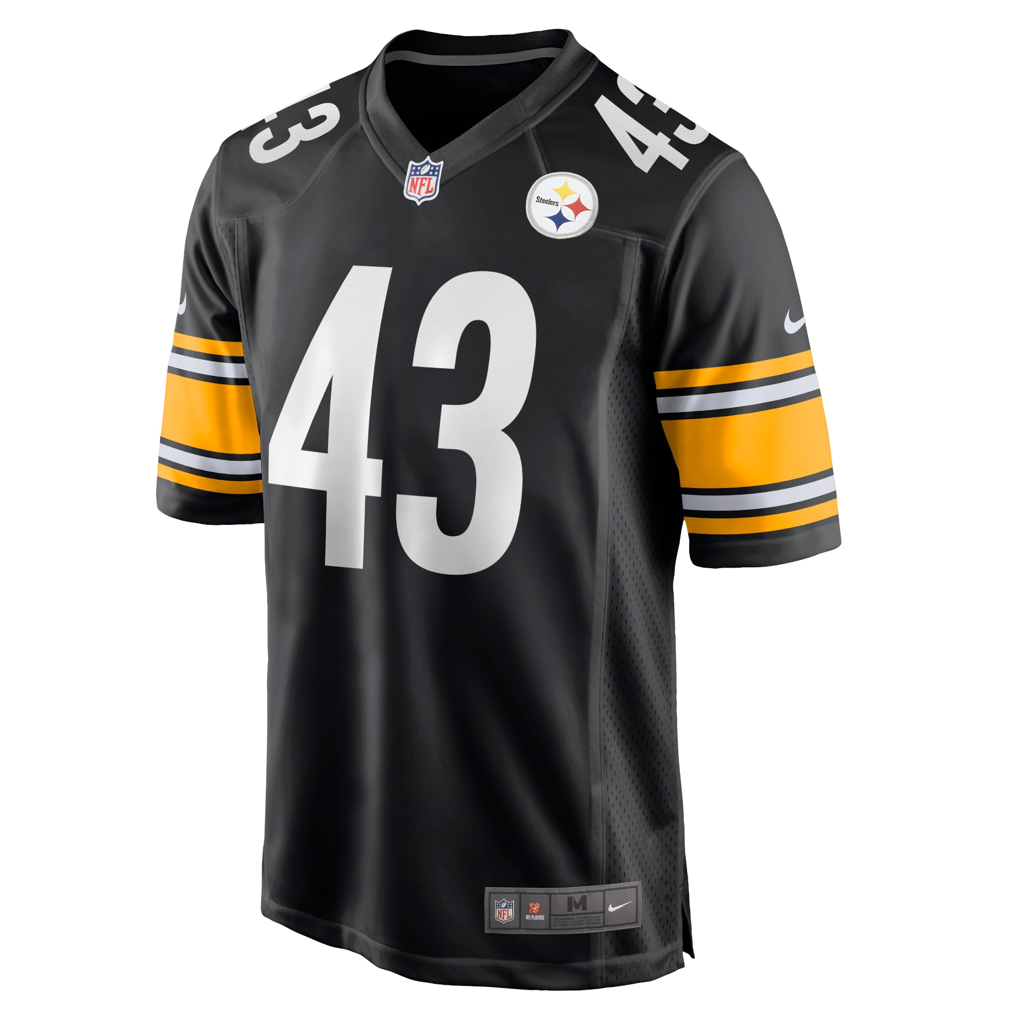 Pittsburgh Steelers Troy Polamalu Black Retired Player Game NFL Jersey Men's