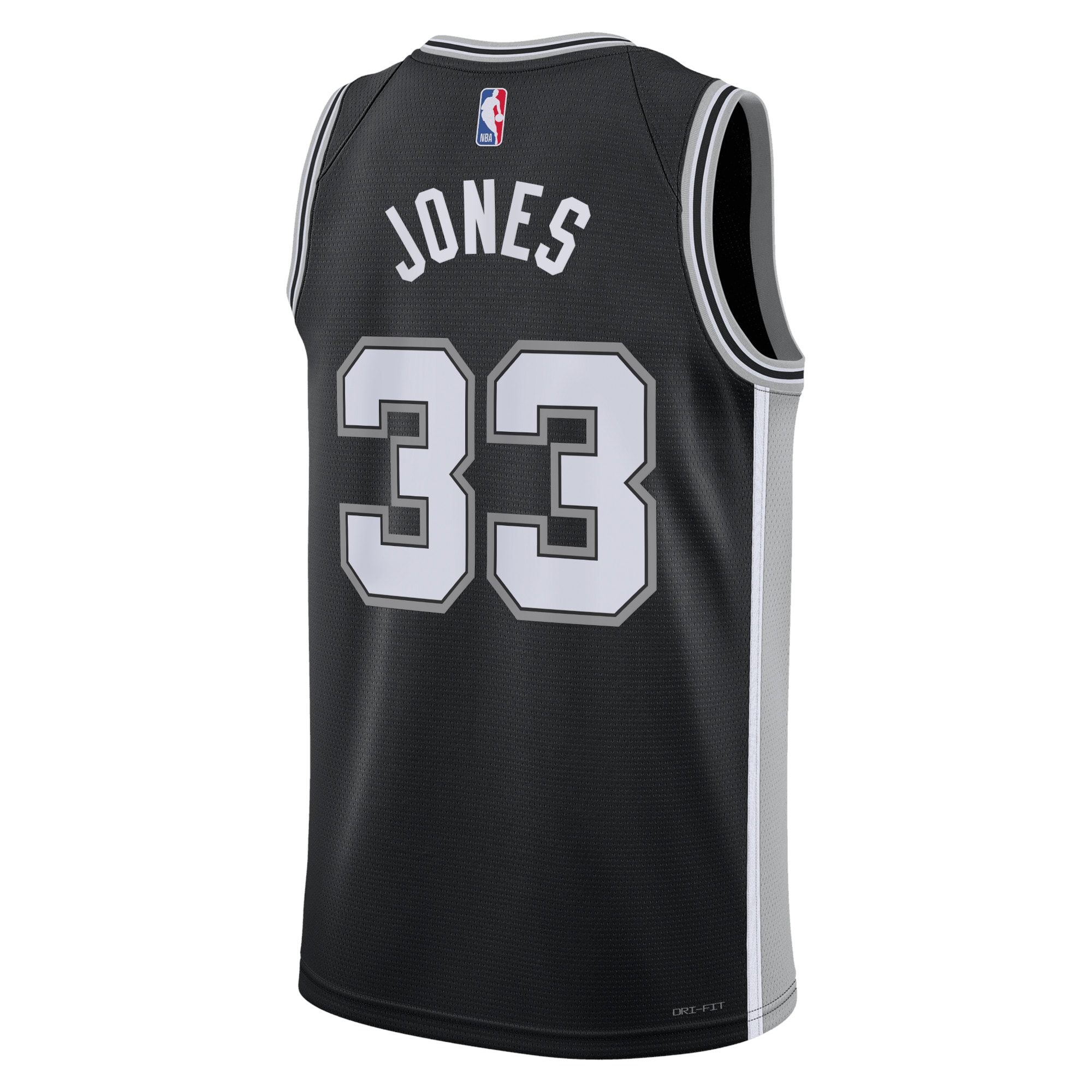 San Antonio Spurs Icon Edition Swingman Black Tre Jone Unisex NBA Jersey Unisex
