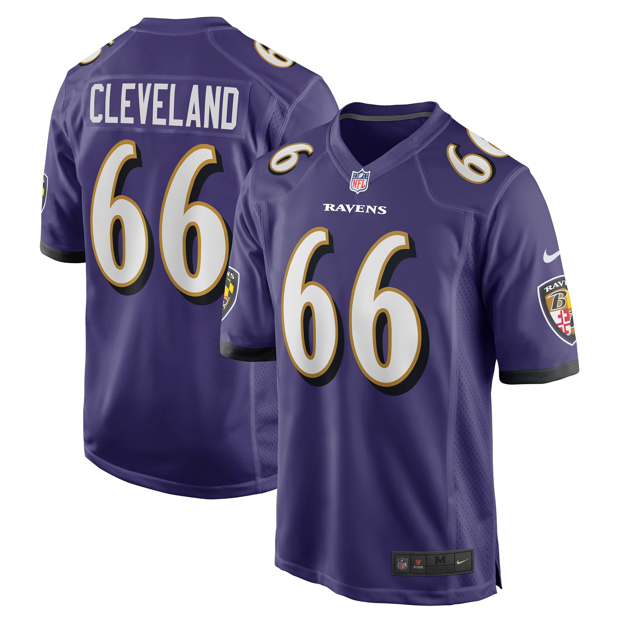 Baltimore Ravens Ben Cleveland Purple Game NFL Jersey Men's