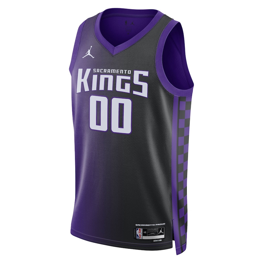 Sacramento Kings Statement Swingman Custom Black/Purple NBA Jersey Men's