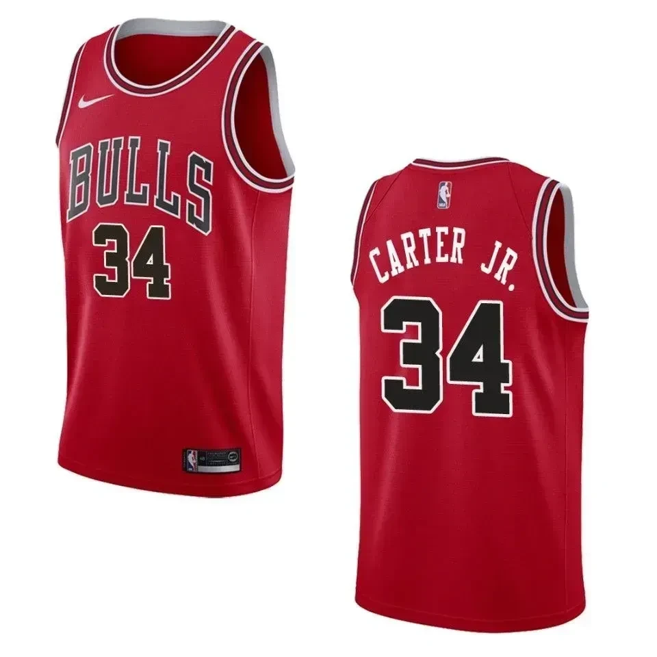 Chicago Bulls 34 Wendell Carter Jr. Icon Swingman Red NBA Jersey Men's