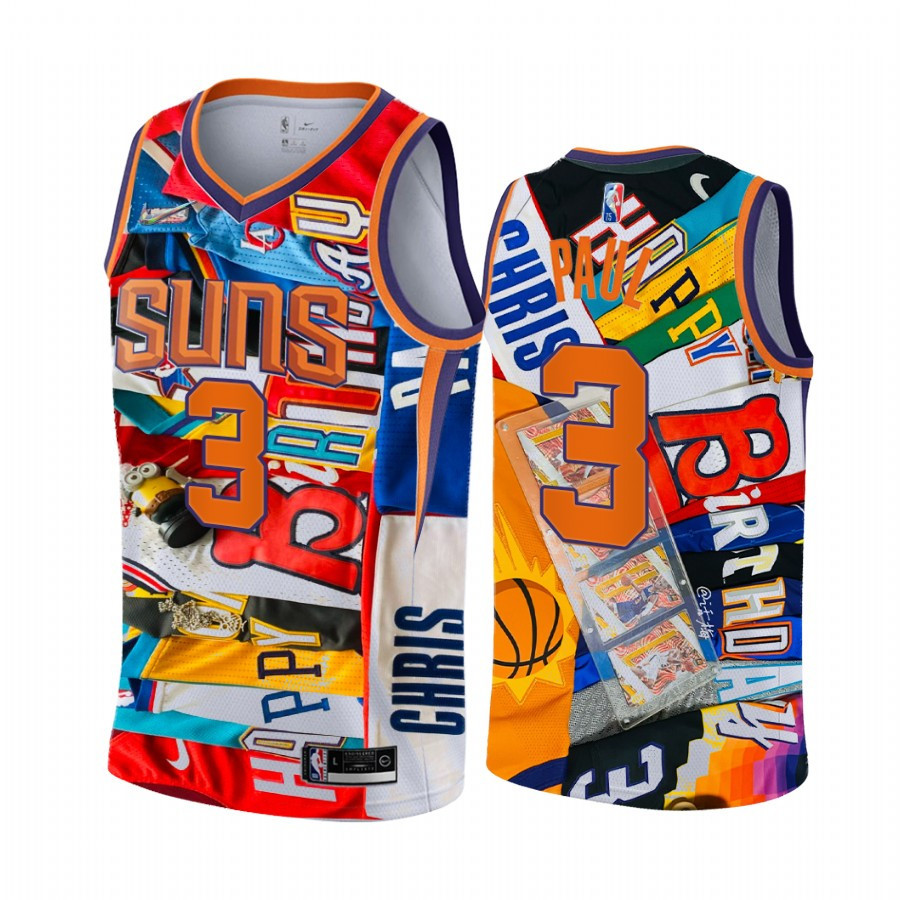 Chris Paul 3 3rd All-time Assist Leader Phoenix Suns Camo Happy Birthday For CP3 NBA Jersey Men's