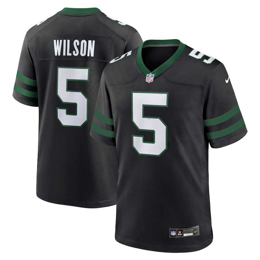Garrett Wilson 5 New York Jets Alternate Game Legacy Black NFL Jersey Men's