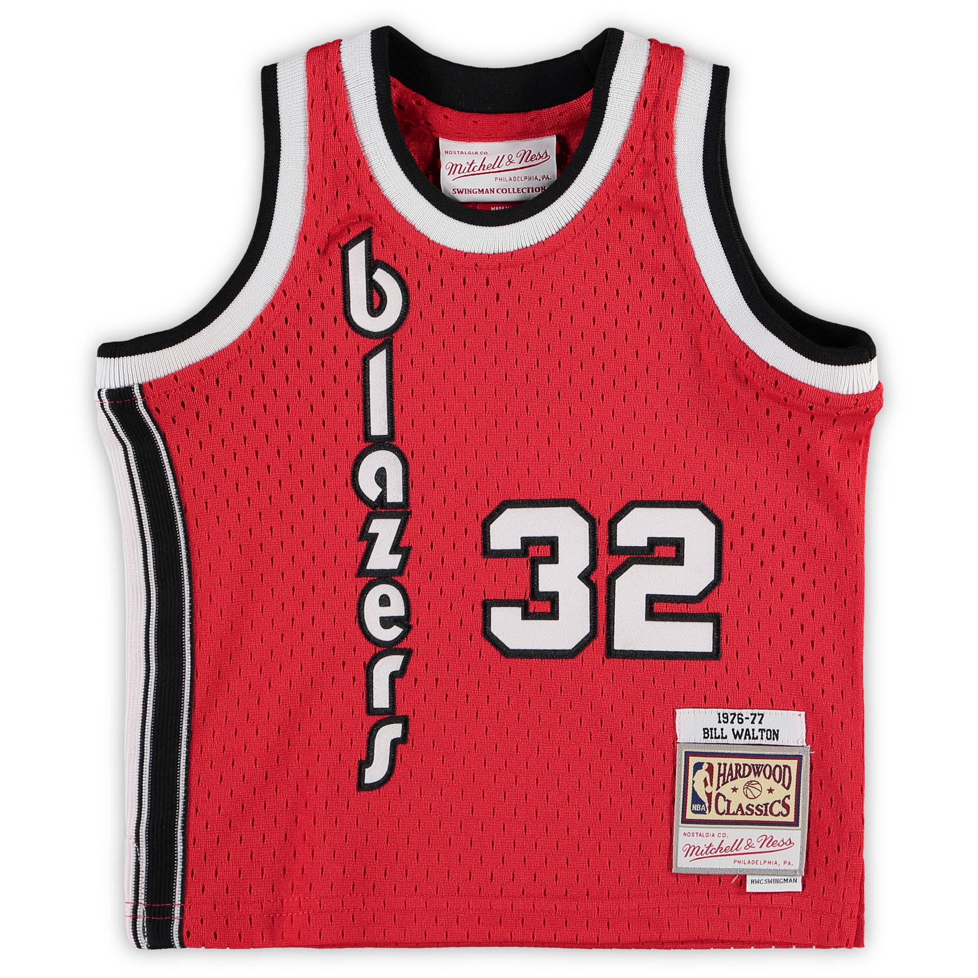 Infant Mitchell Ness Bill Walton Red Portland Trail Blazers 1976/77 Hardwood Classics Retired Player NBA Jersey Men's