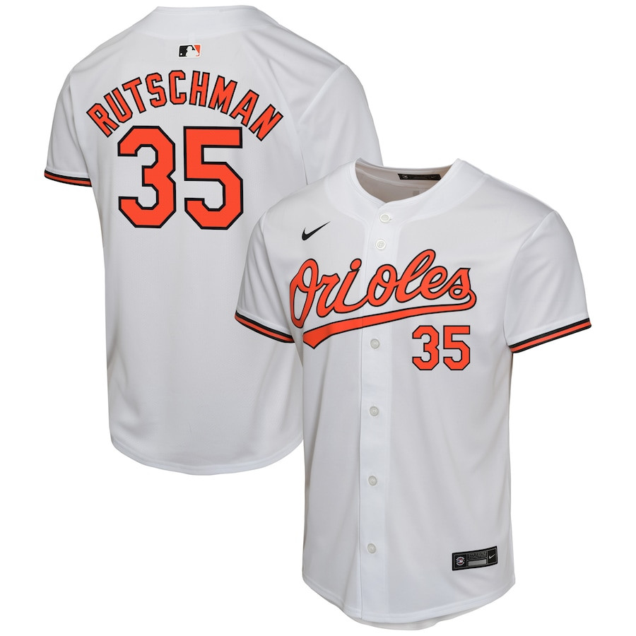 Adley Rutschman 35 Baltimore Orioles Home Game White MLB Jersey Youth