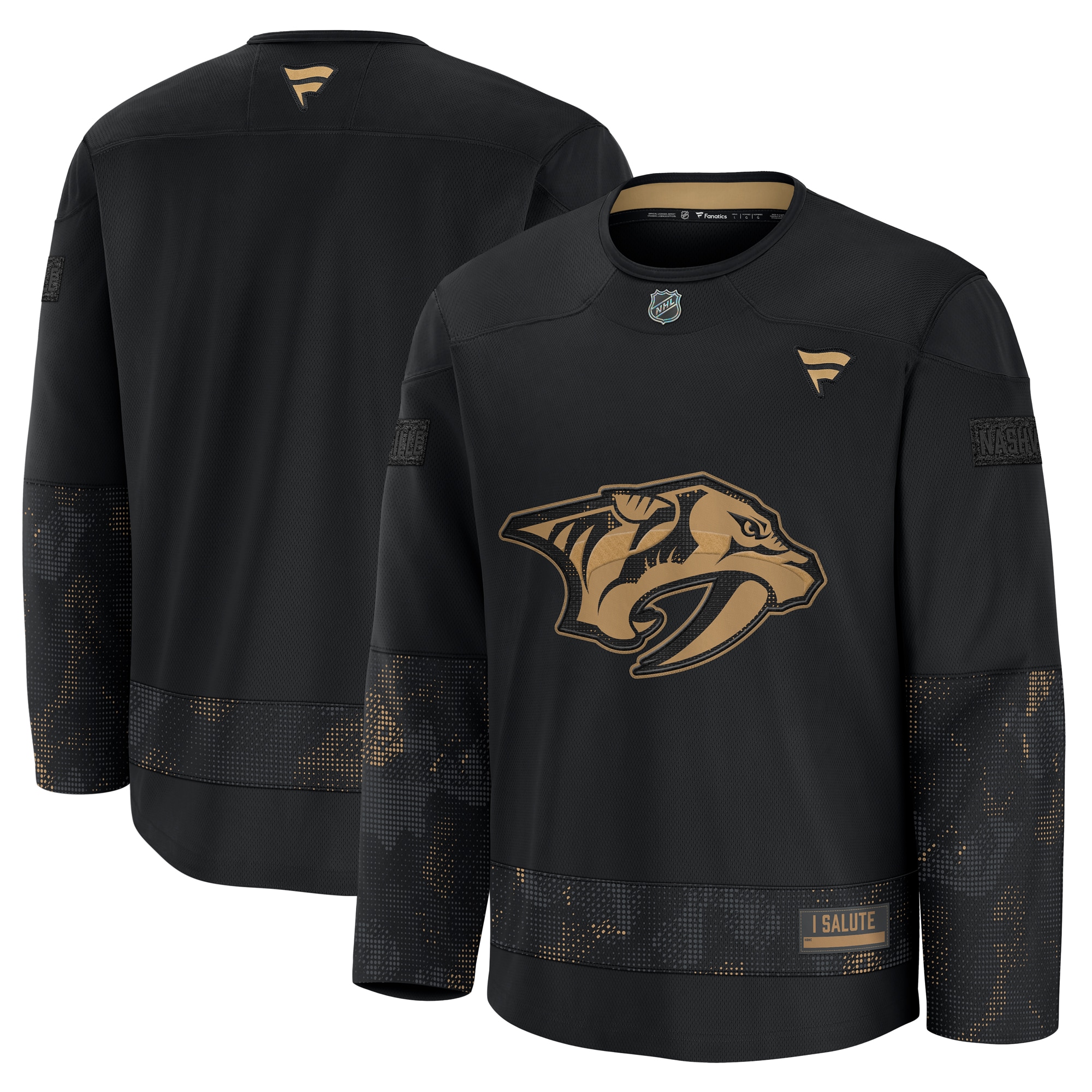 Nashville Predators Black 2024 Military Appreciation Practice NHL Jersey Men's