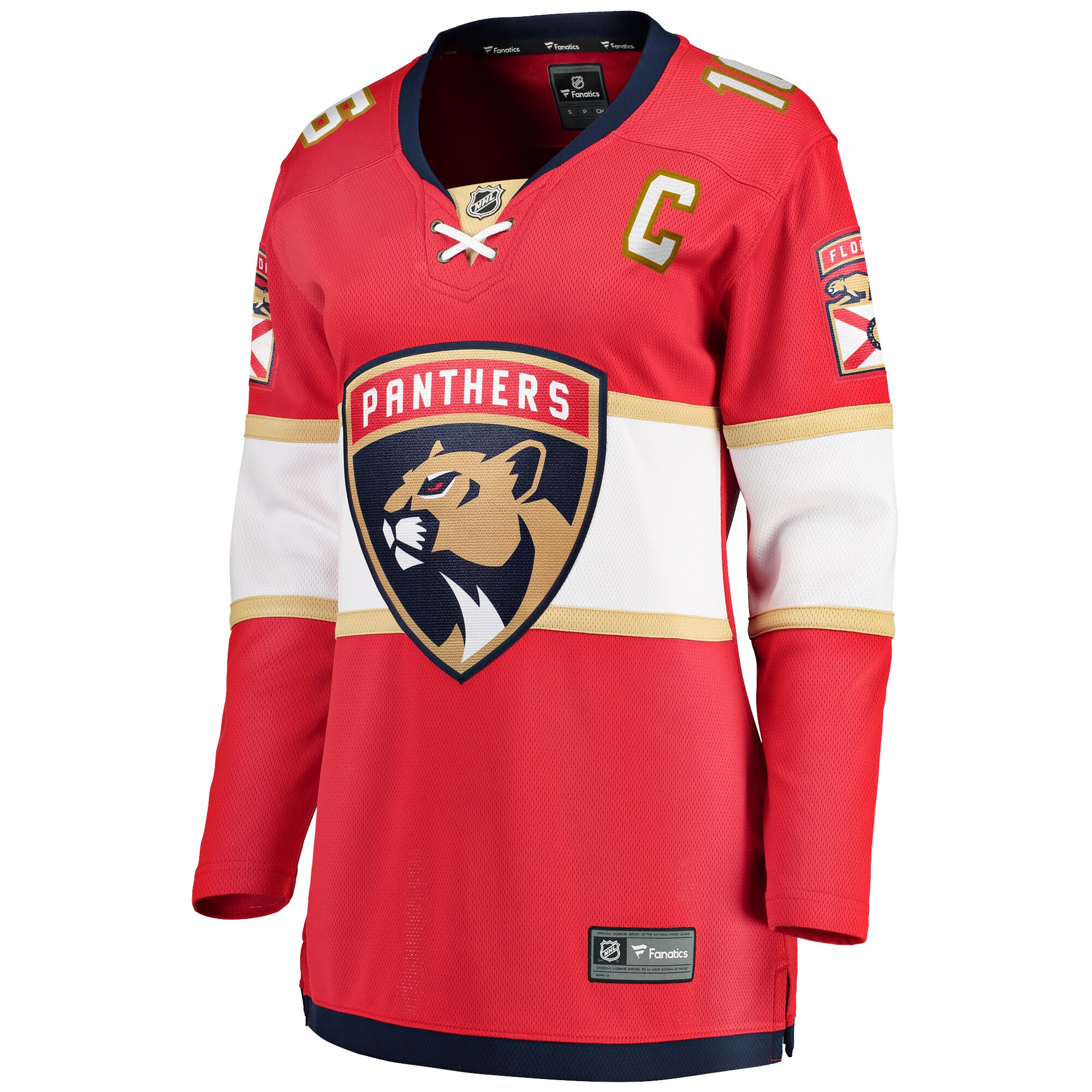 Florida Panthers Aleksander Barkov Red Captain Patch Home Breakaway Player NHL Jersey Women's