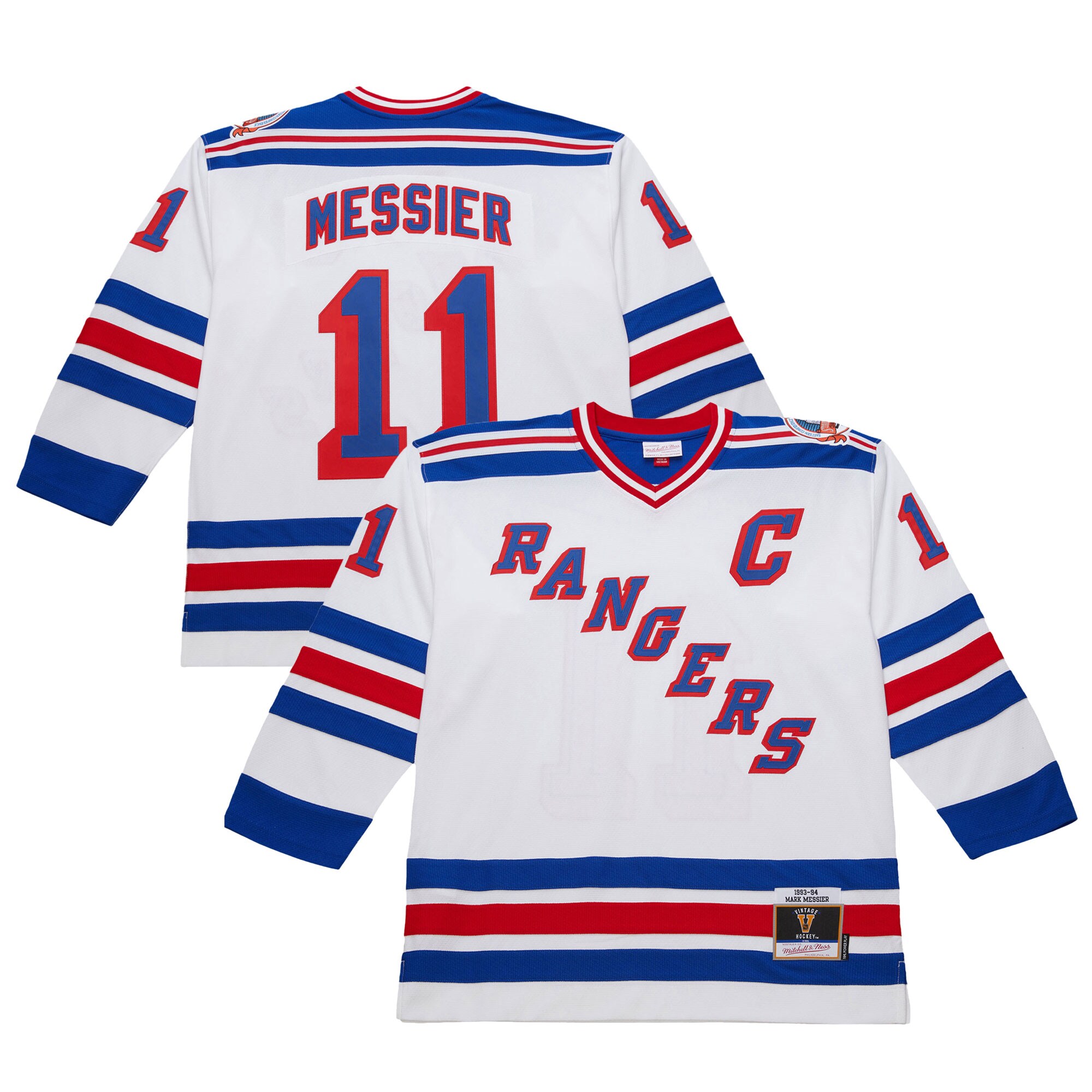 New York Rangers Mark Messier White 1993-94 Power Play NHL Jersey Men's
