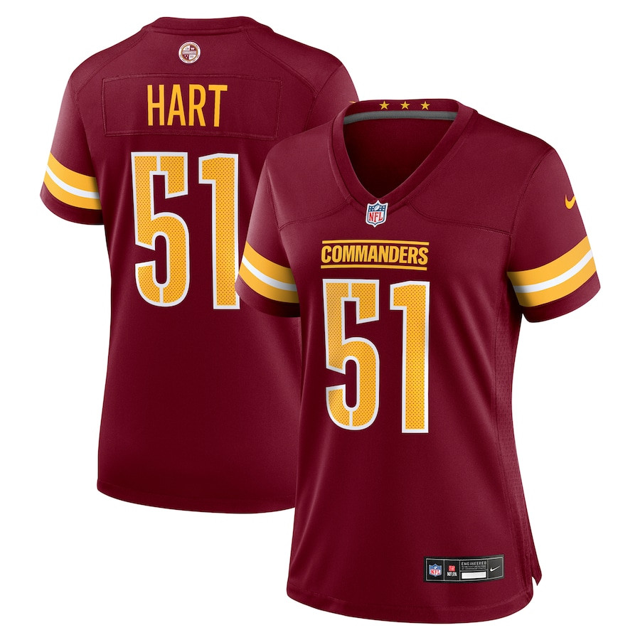 Bobby Hart 51 Washington Commanders Game Burgundy NFL Jersey Women's