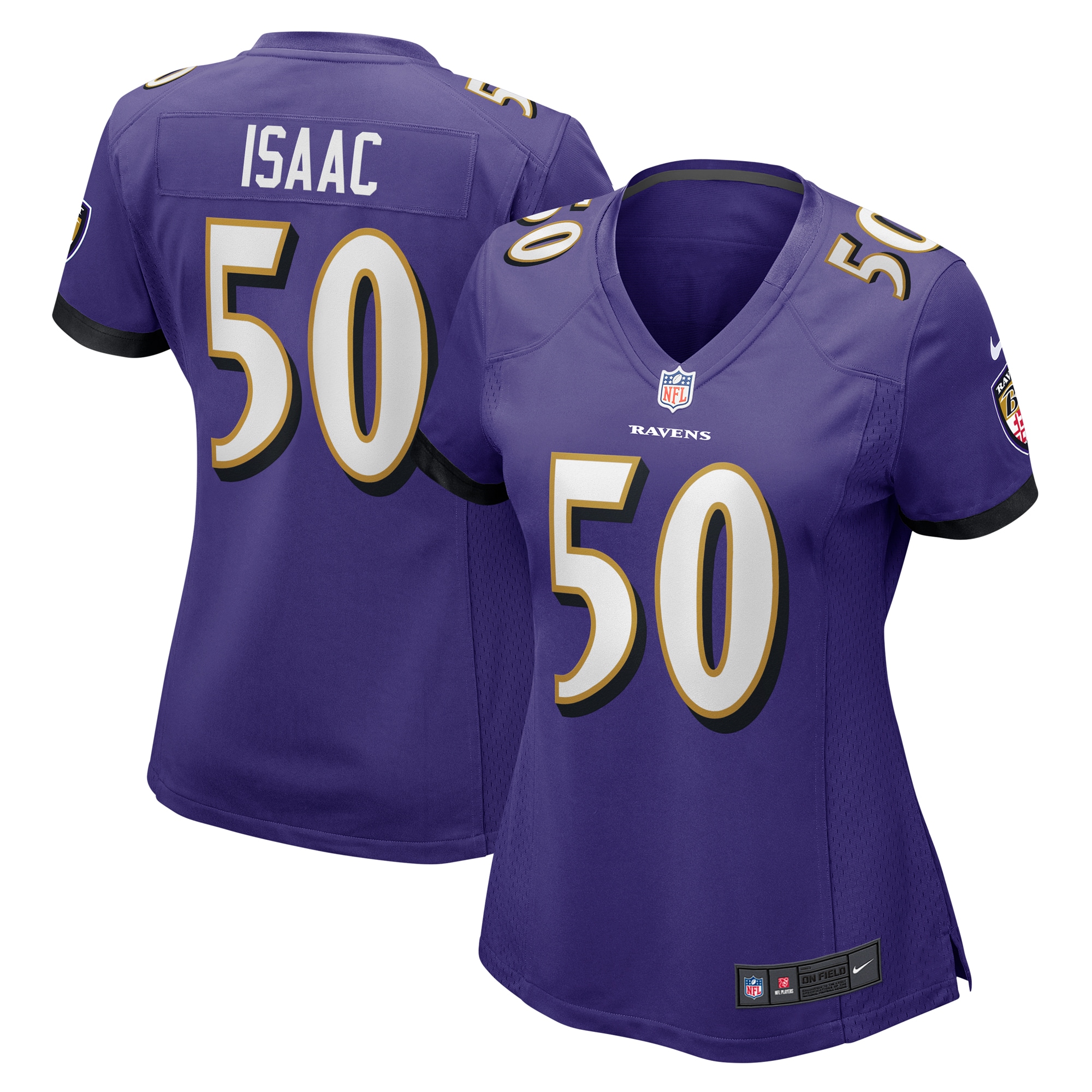 Baltimore Ravens Adisa Isaac Purple Game NFL Jersey Women's
