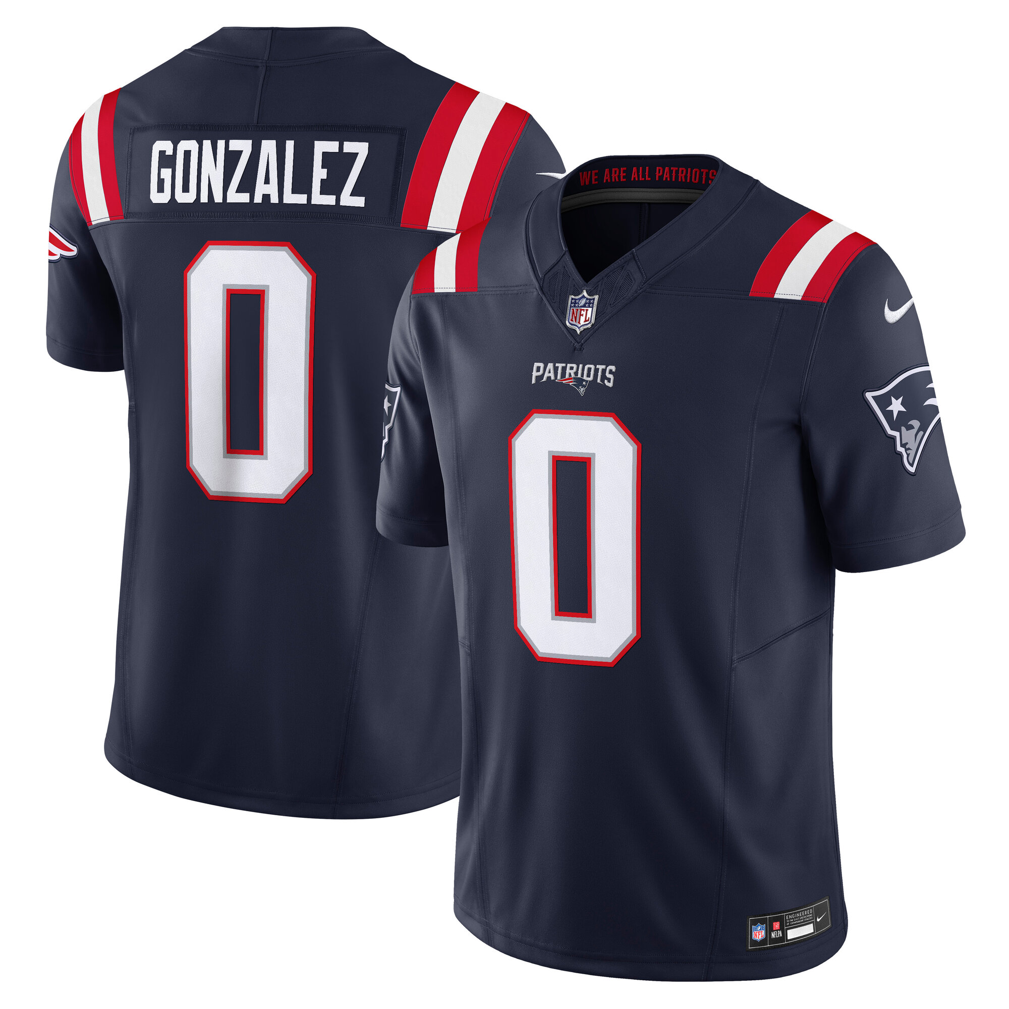 New England Patriots Christian Gonzalez Navy Vapor F.U.S.E. Limited NFL Jersey Men's