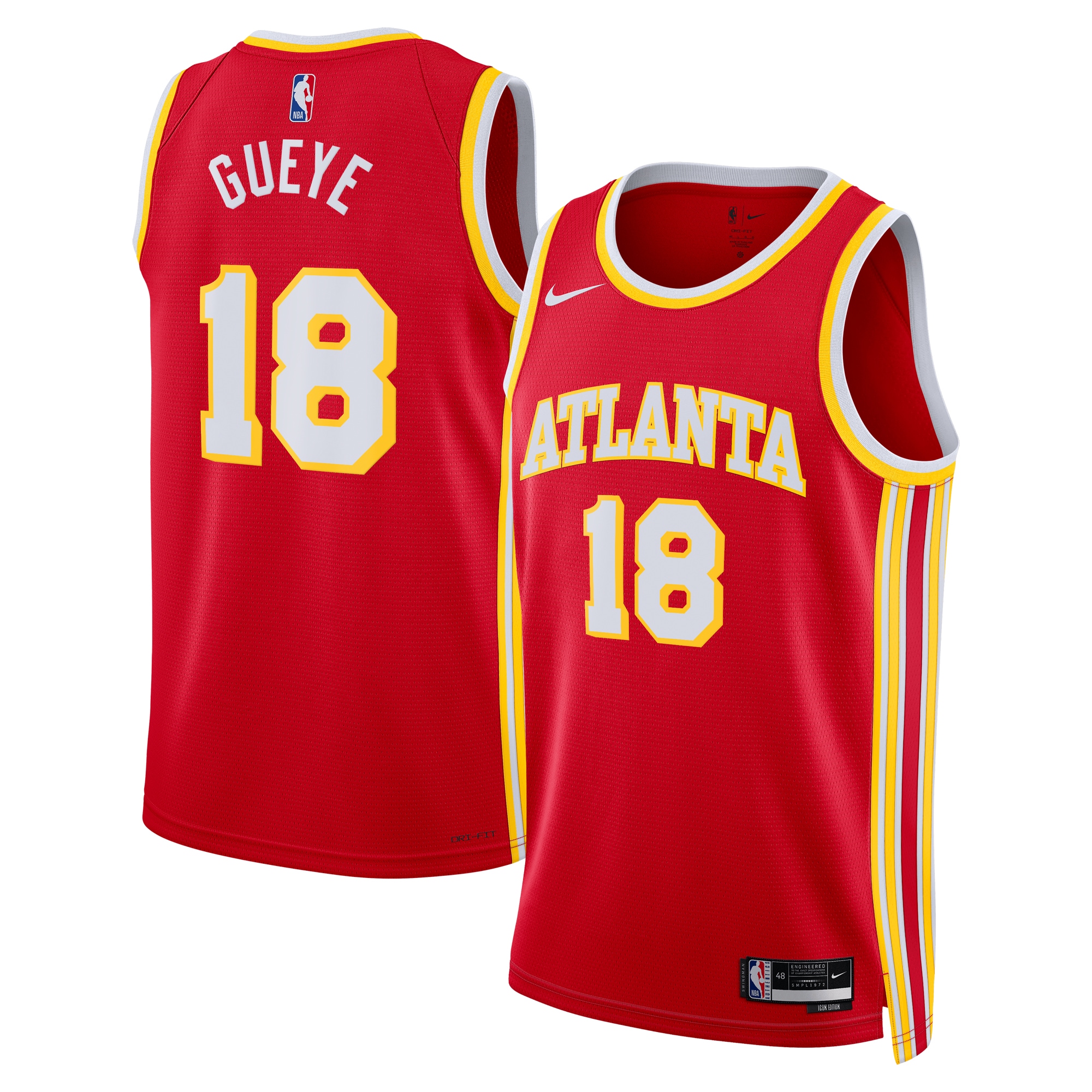 Atlanta Hawks Icon Edition Swingman Red Mouhamed Guey Unisex NBA Jersey Unisex