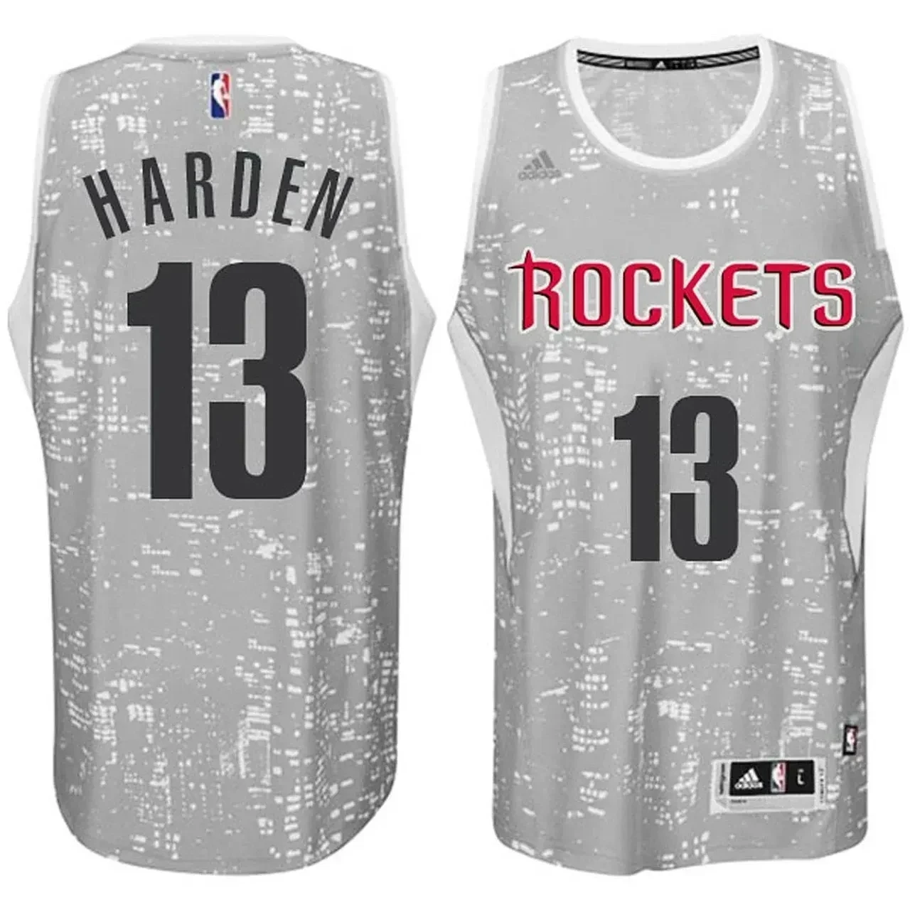 Houston Rockets 13 James Harden City Lights Gray Swingman NBA Jersey Men's