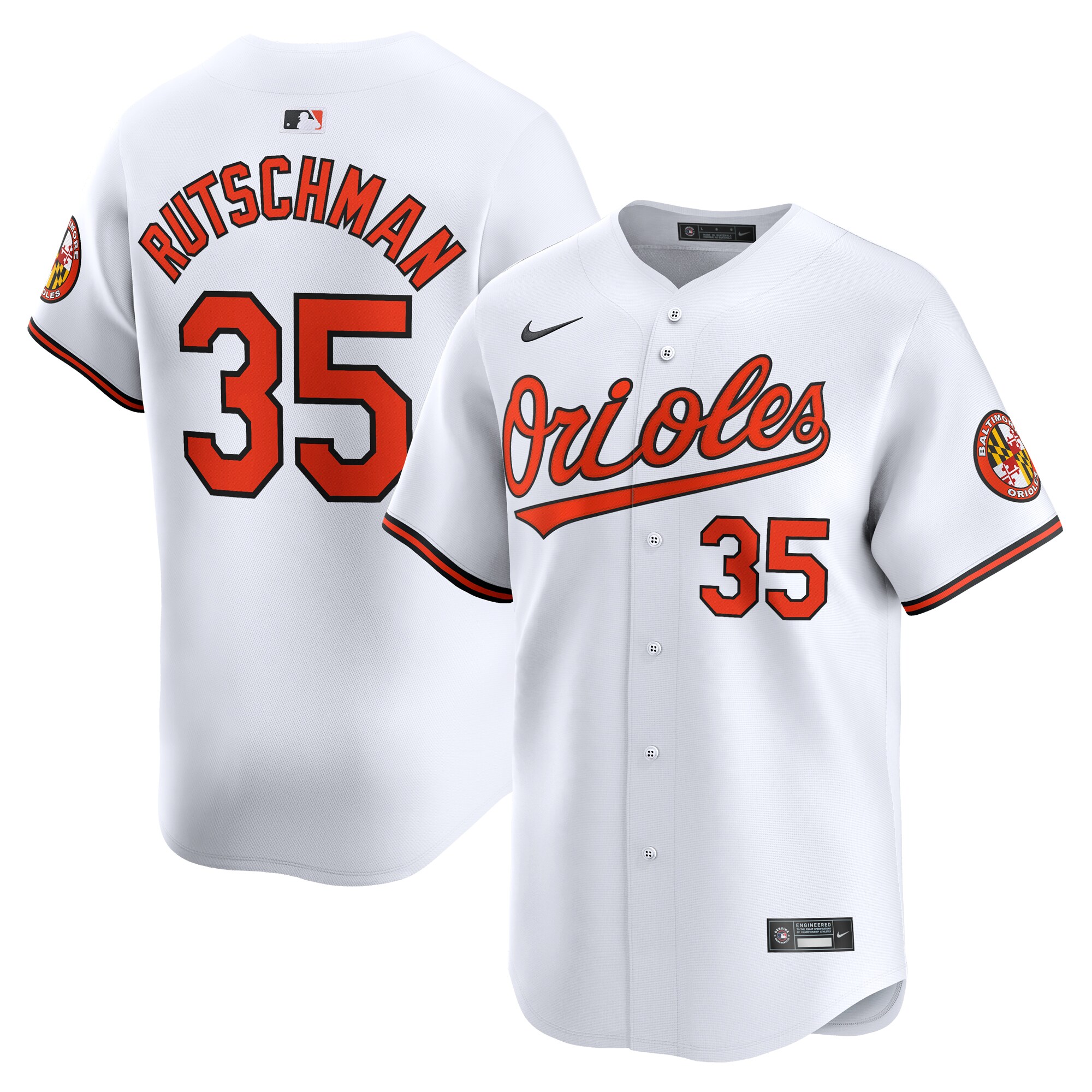 Baltimore Orioles Adley Rutschman White Home Limited Player MLB Jersey Youth
