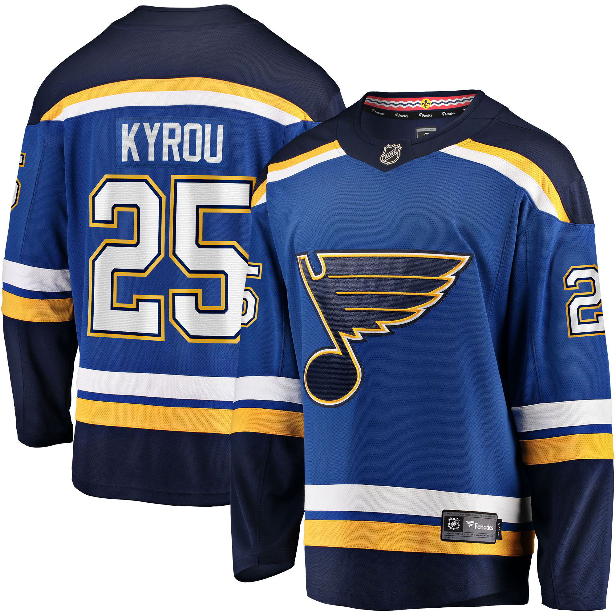 St. Louis Blues Jordan Kyrou Blue Home Team Breakaway Player NHL Jersey Men's