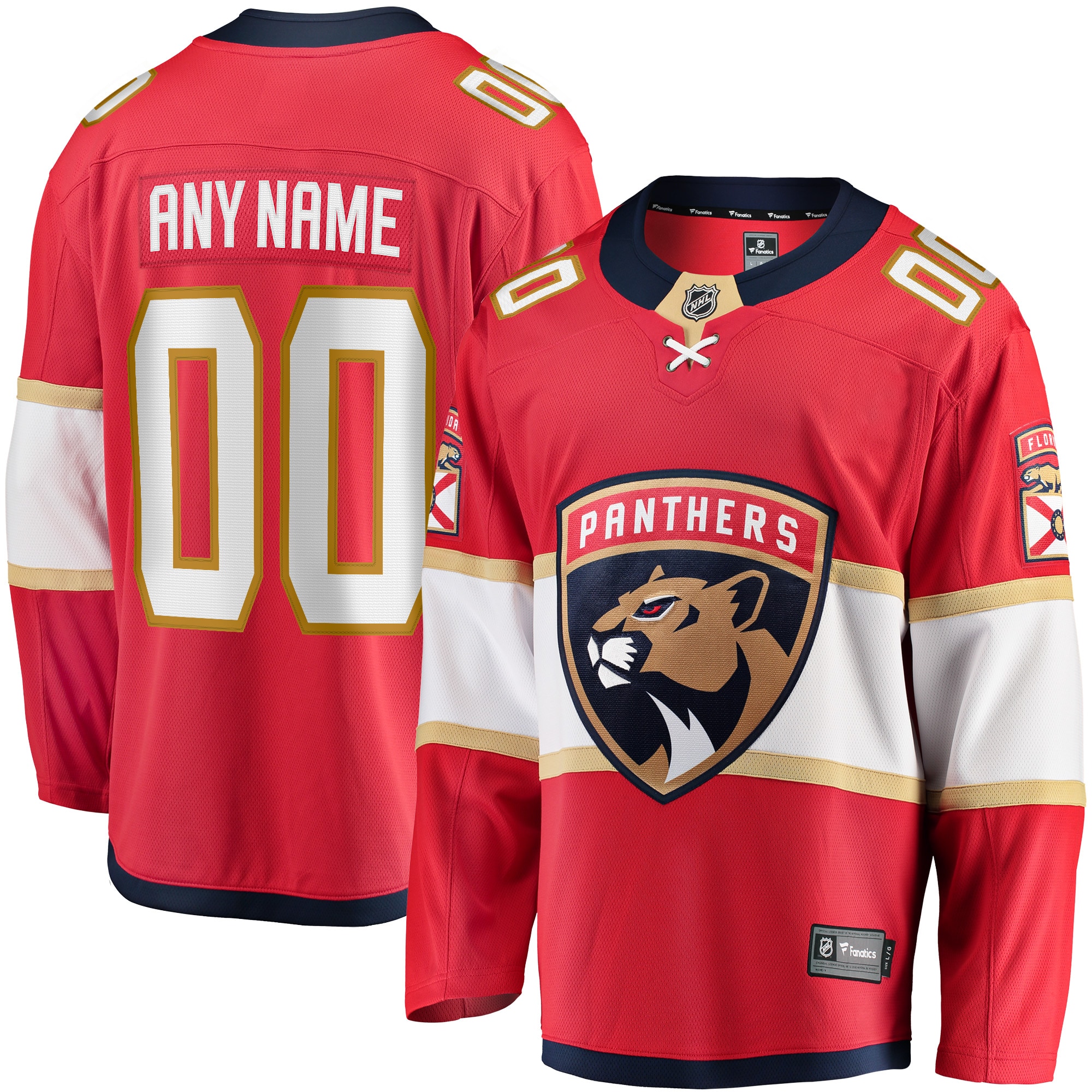 Florida Panthers Red Home Breakaway Custom NHL Jersey Men's