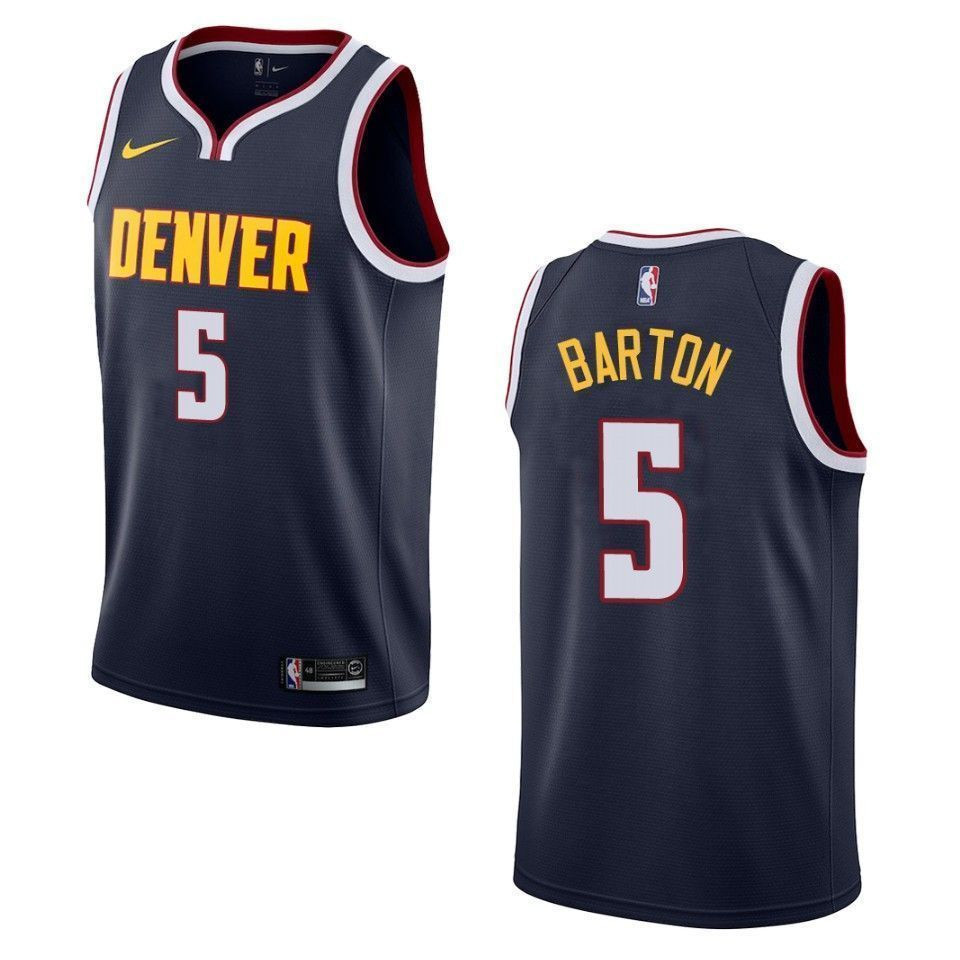 Denver Nuggets 5 Will Barton Icon Swingman Navy NBA Jersey Men's