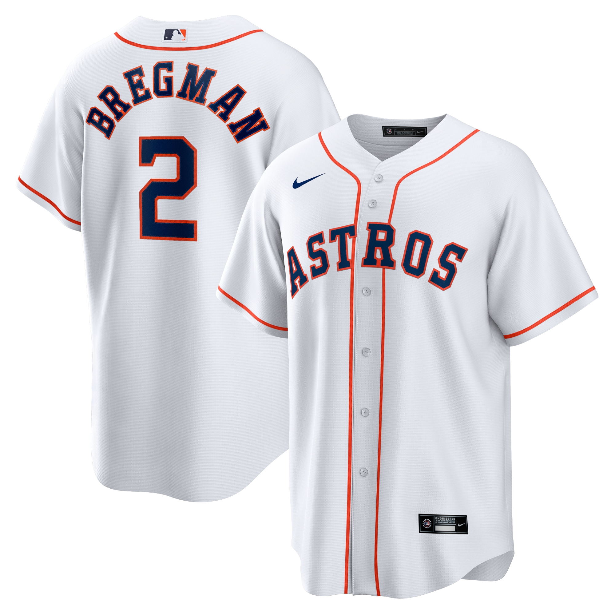 Houston Astros Alex Bregman White Home Player Name MLB Jersey Men's