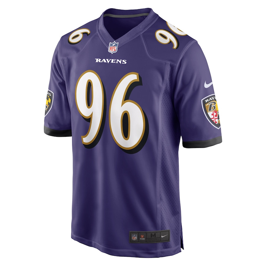 Broderick Washington 96 Baltimore Ravens Game Purple NFL Jersey Men's