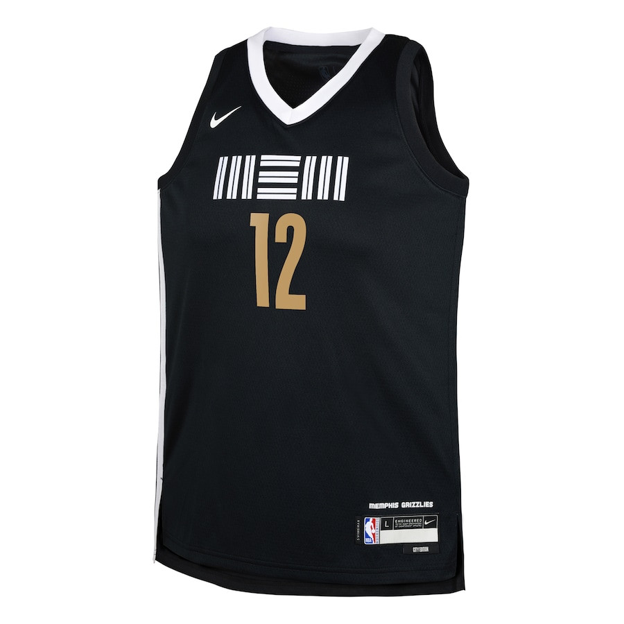 Ja Morant 12 Memphis Grizzlies 2023/24 City Edition Swingma Black NBA Jersey Youth