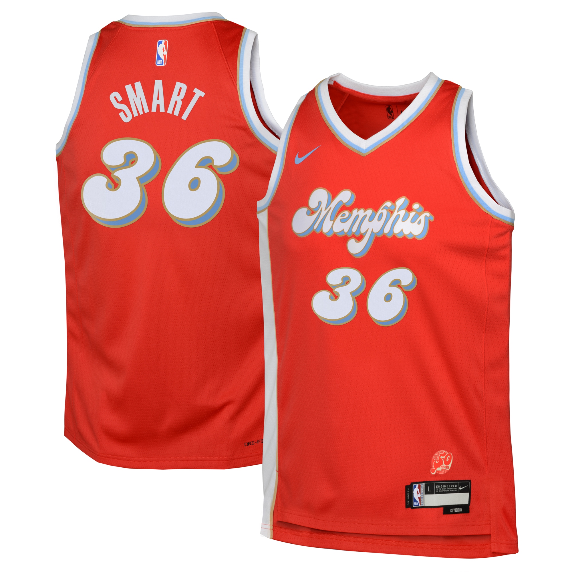 Memphis Grizzlies City Edition Swingman 2024 Red Marcus Smar NBA Jersey Youth