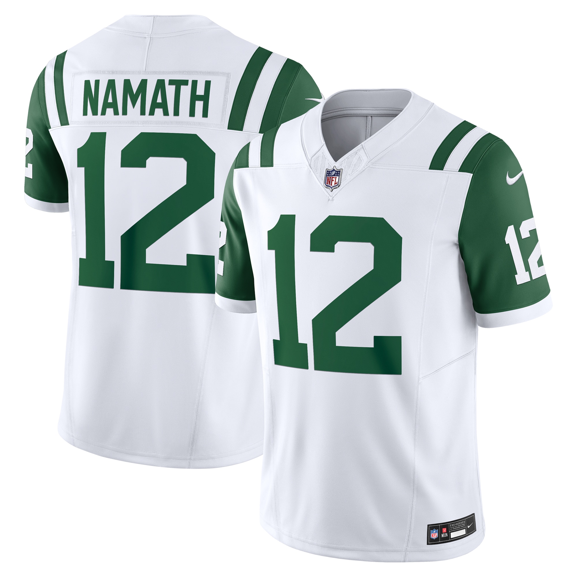 New York Jets Joe Namath White Classic Alternate Vapor F.U.S.E. Retired Player Limited NFL Jersey Men's