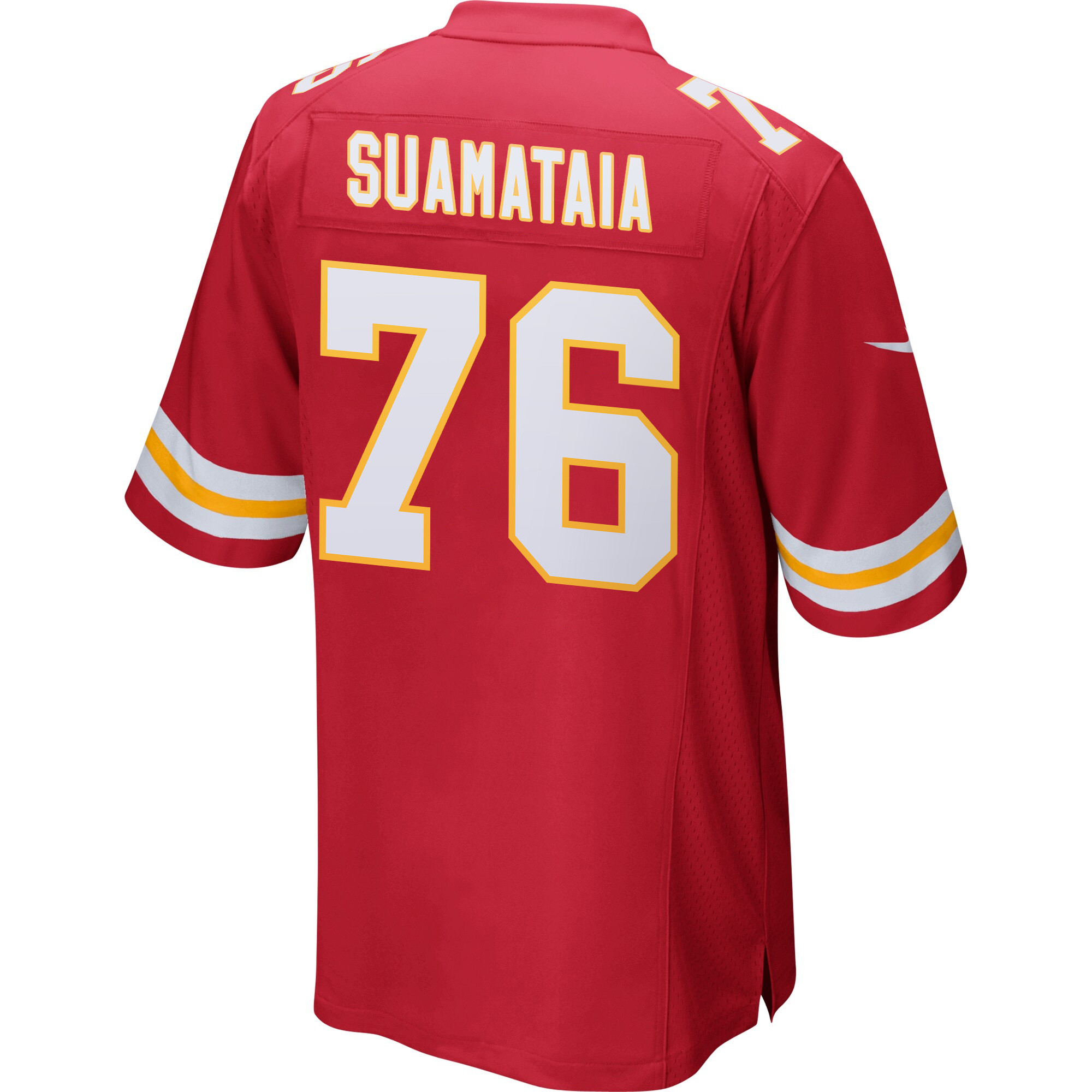 Kingsley Suamataia 76 Kansas City Chiefs Super Bowl LIX New Orleans Patch Game Red NFL Jersey Men's