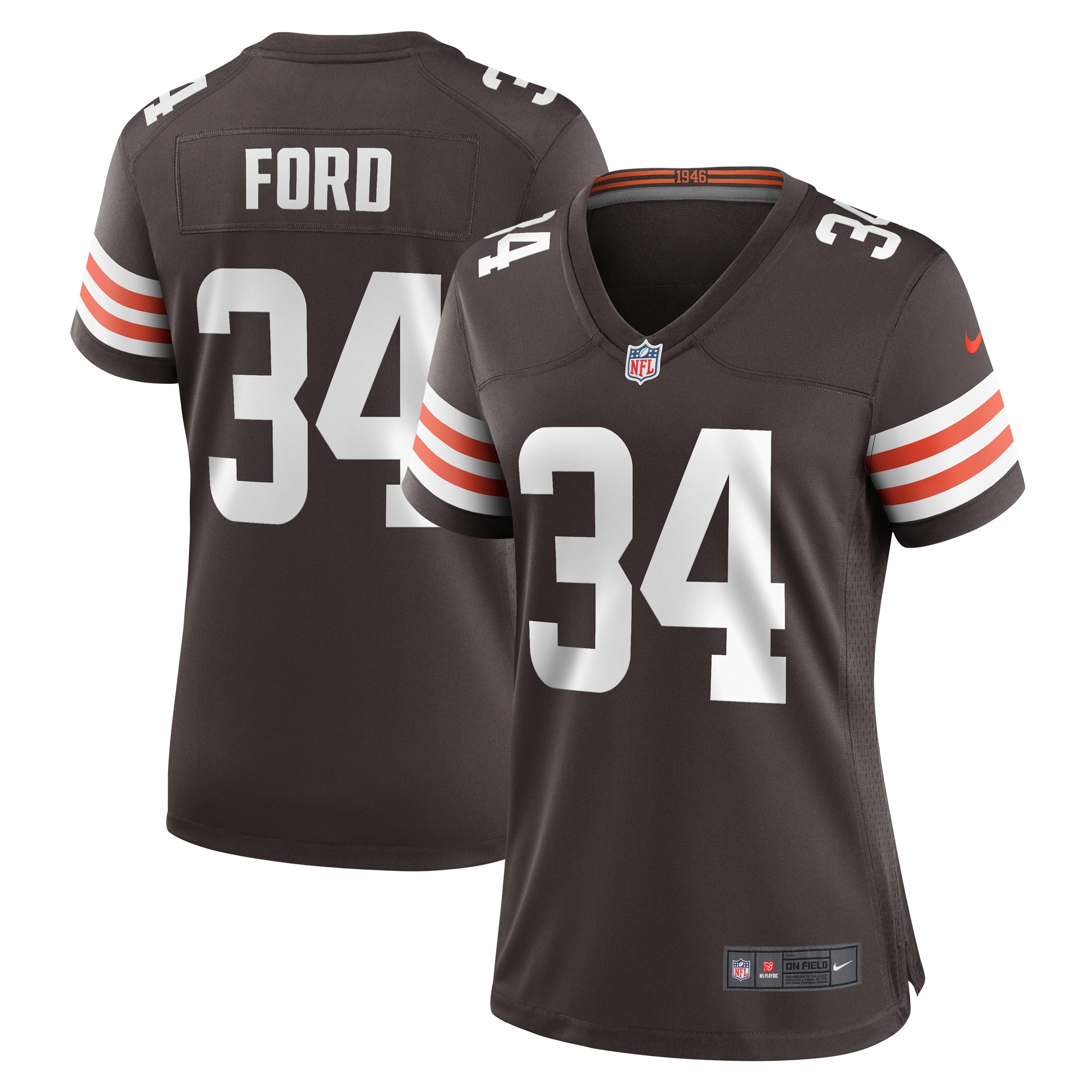 Cleveland Browns Jerome Ford Brown Game Player NFL Jersey Women's