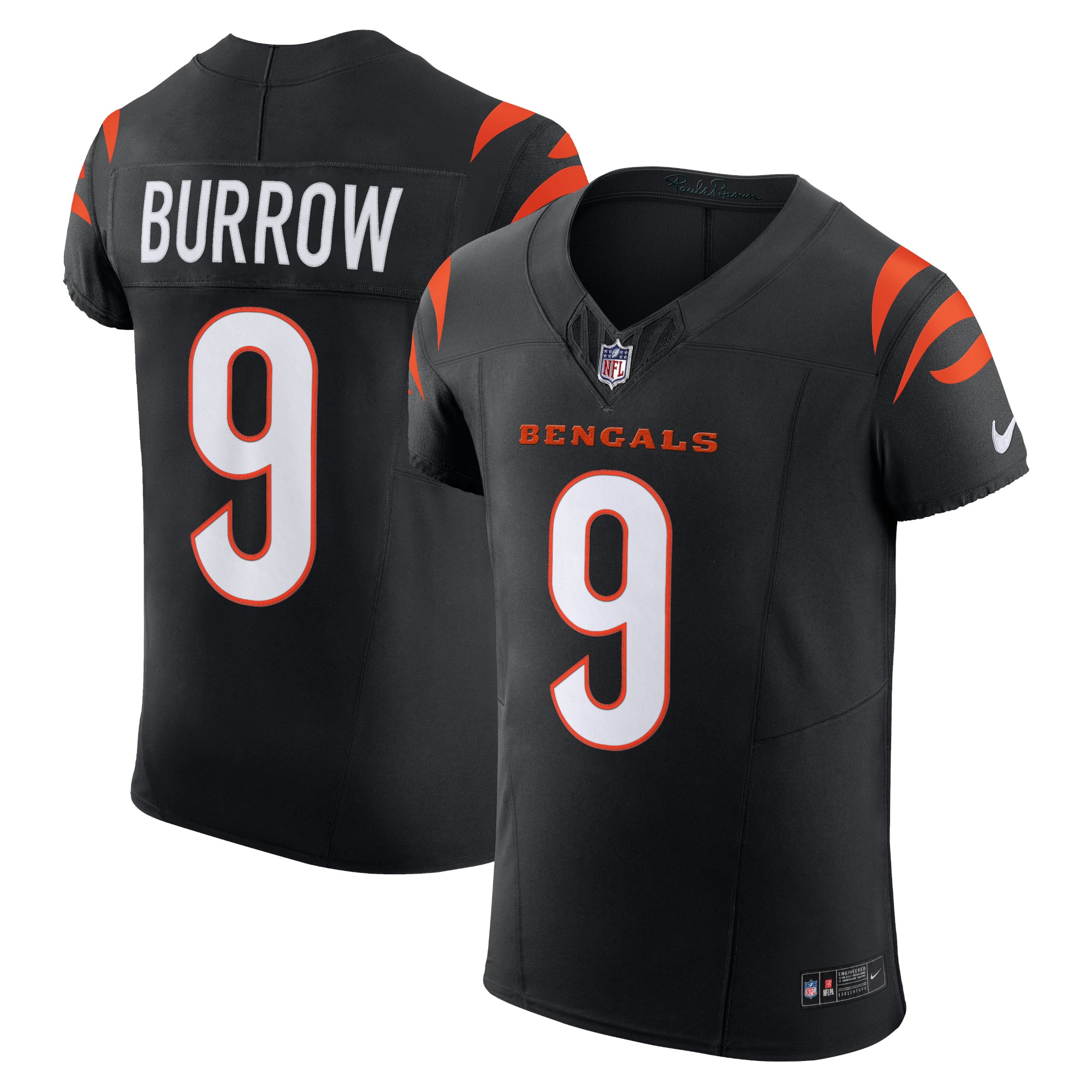 Cincinnati Bengals Joe Burrow Black Vapor F.U.S.E. Elite NFL Jersey Men's
