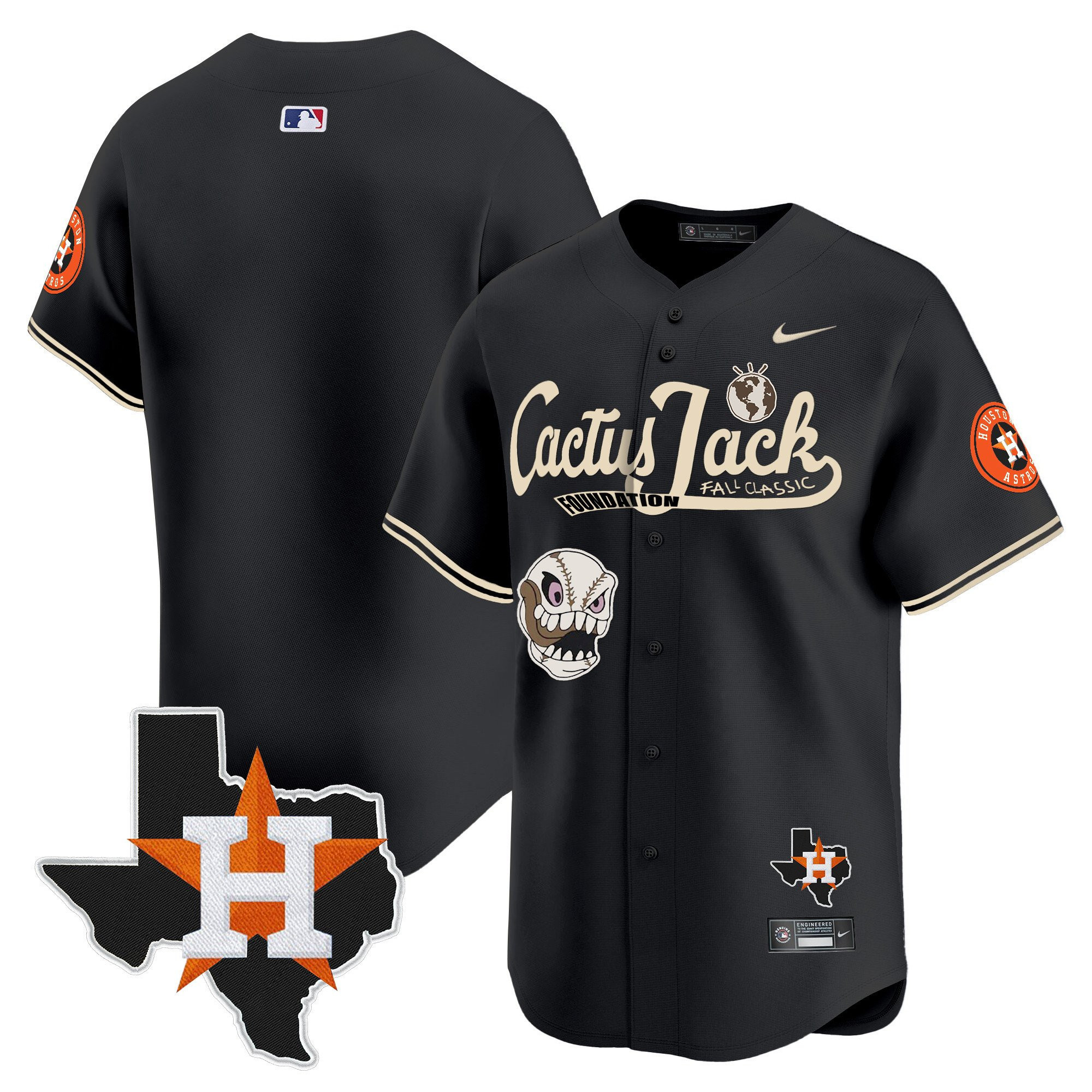 Kyle Tucker 30 Houston Astros Cactus Jack Foundation Fall Classic Black Limited Men MLB Jersey Men's