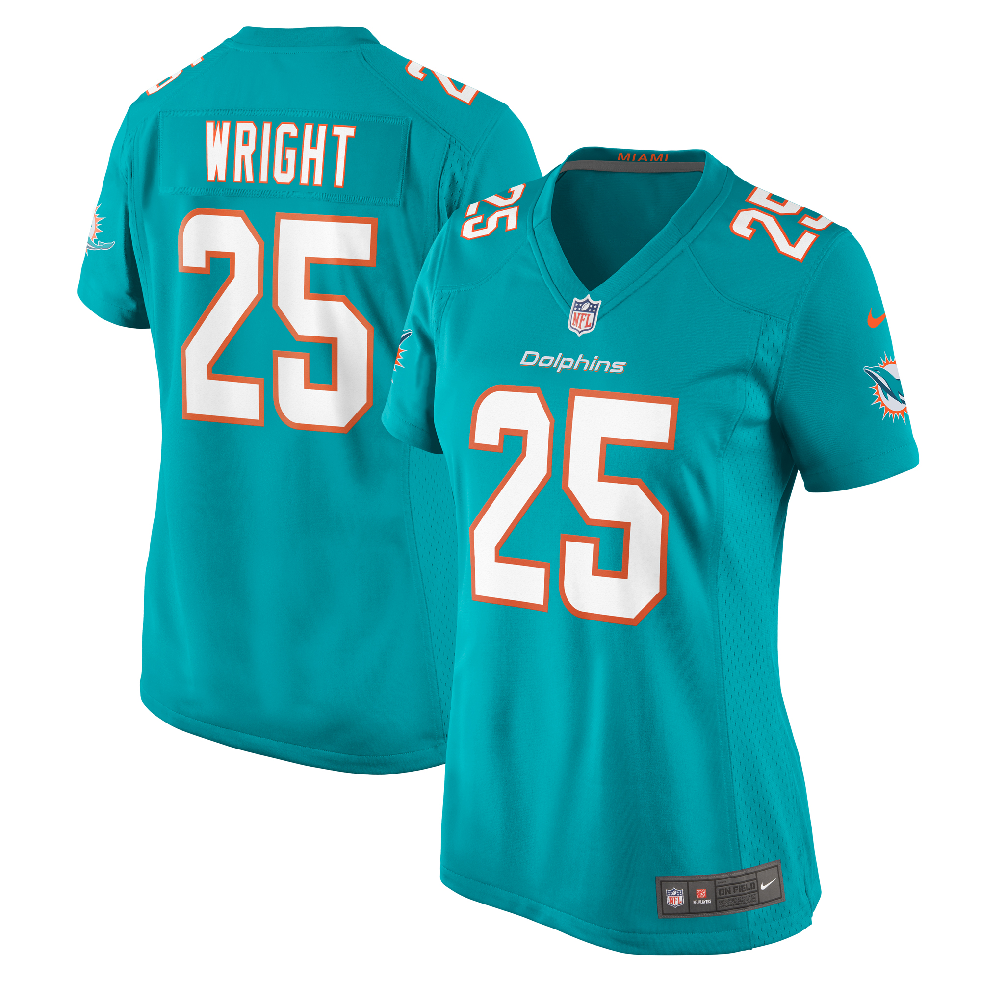 Miami Dolphins Jaylen Wright Aqua Game NFL Jersey Women's