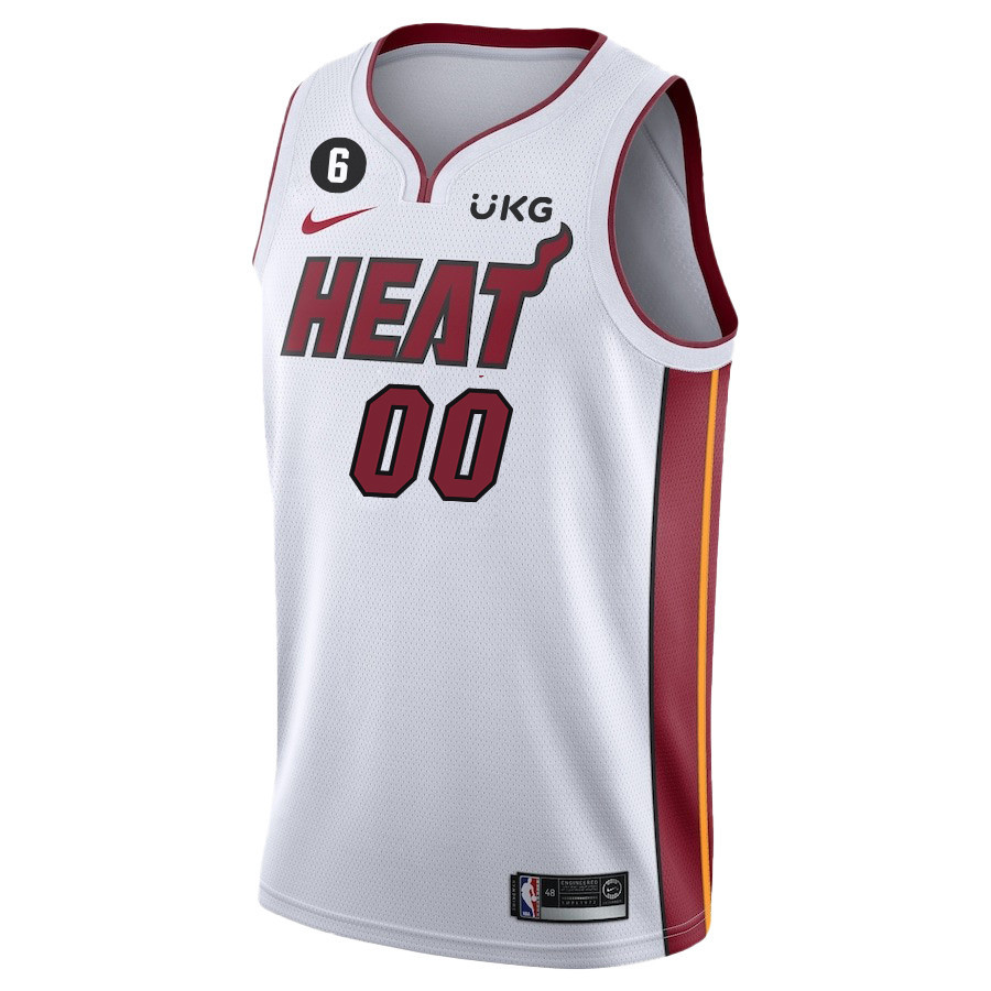 Custom 00 Miami Heat Final Champions 2023 Swingman White NBA Jersey Men's