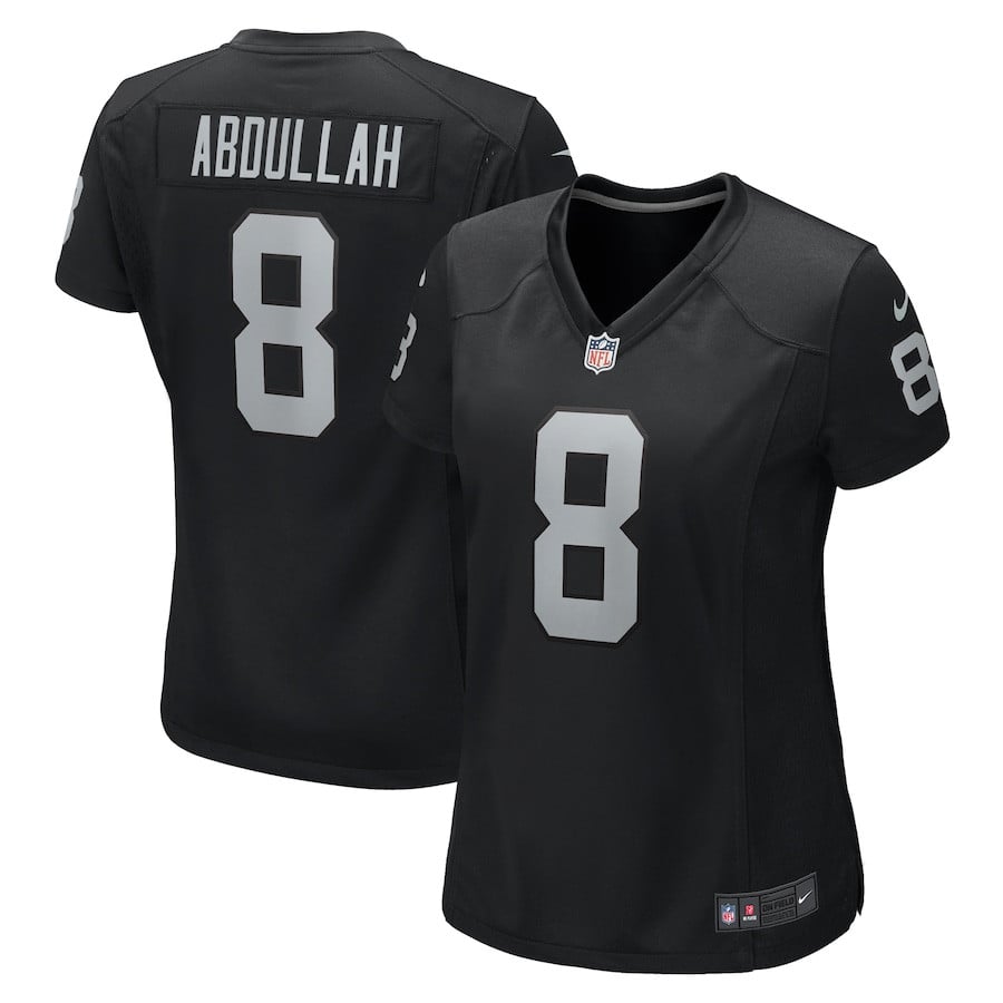 Ameer Abdullah 8 Las Vegas Raiders Team Game Black NFL Jersey Women's