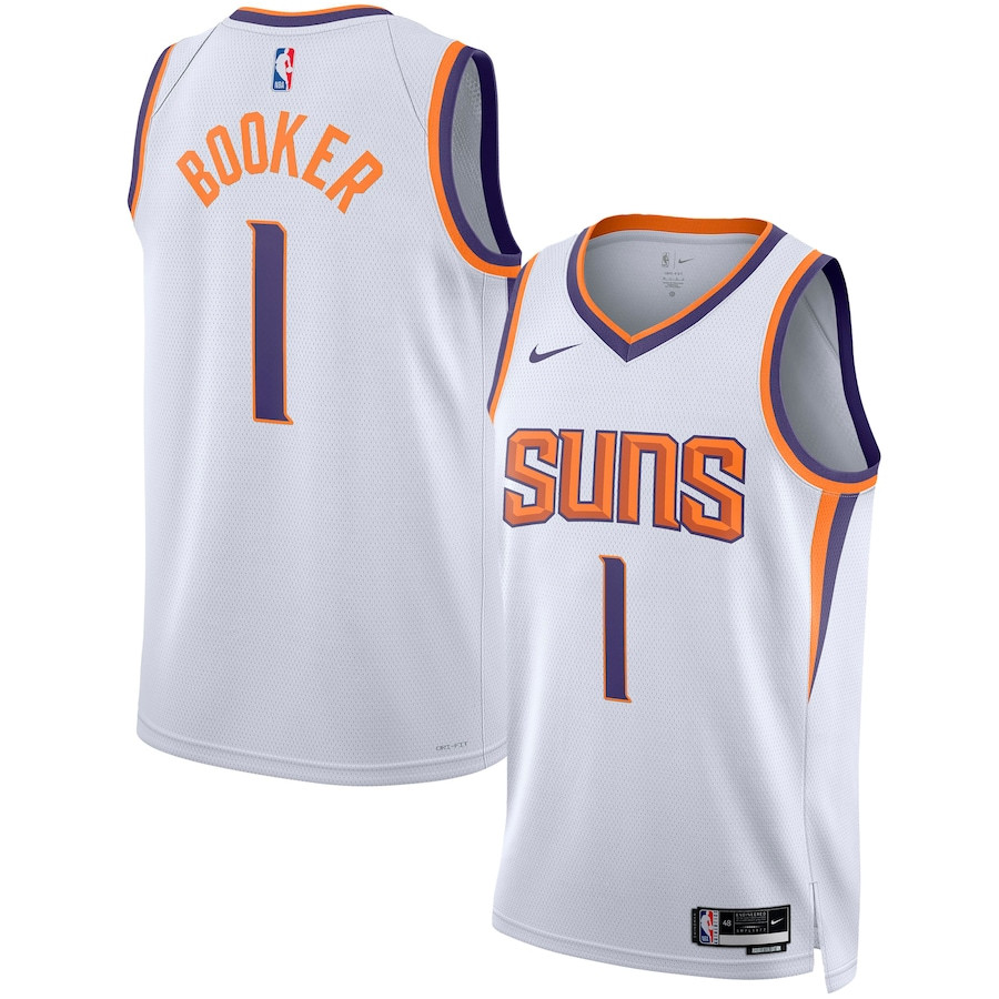 Devin Booker 1 Phoenix Suns Swingman Association Editio White NBA Jersey Men's