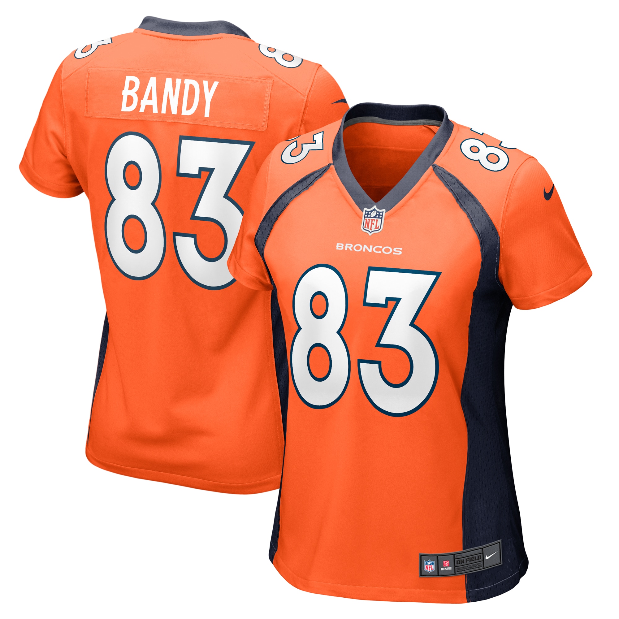 Denver Broncos Michael Bandy Orange Team Game NFL Jersey Women's