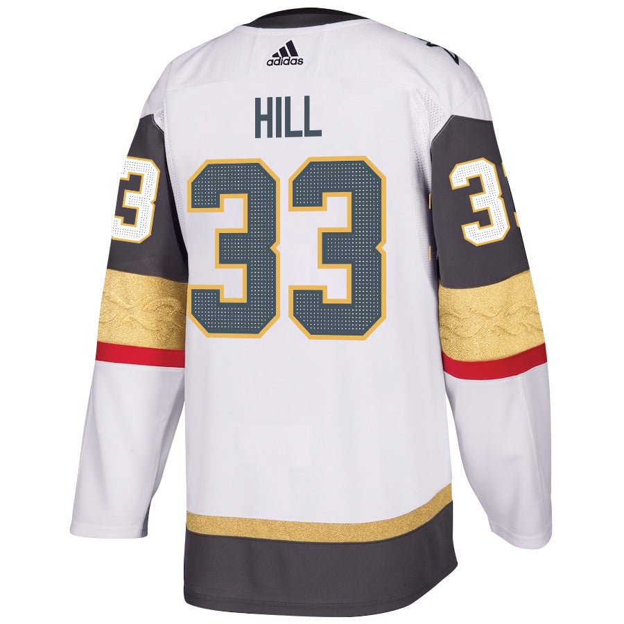 Adin Hill 33 Vegas Golden Knights Stanley Cup 2023 Champions Patch Away Breakaway White NHL Jersey Men's