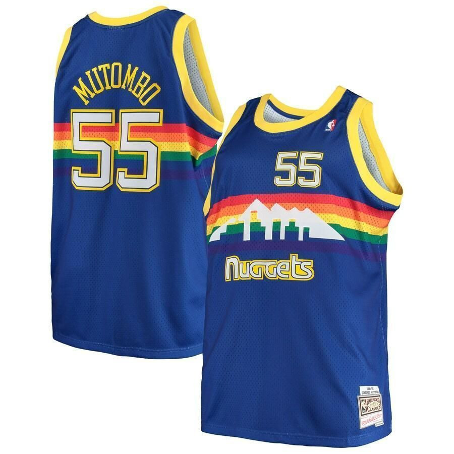 Dikembe Mutombo Denver Nuggets Mitchell Ness Big Tall Hardwood Classics Royal NBA Jersey Men's