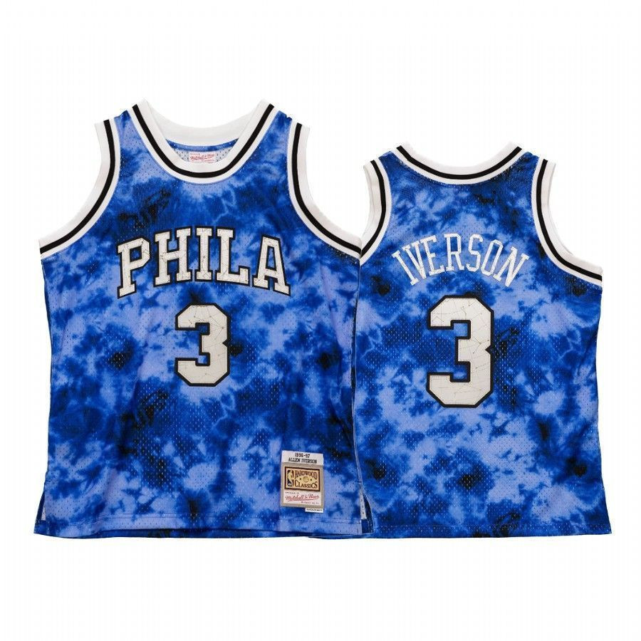 Allen Iverson 3 Philadelphia 76ers Galaxy Royal NBA Jersey Men's